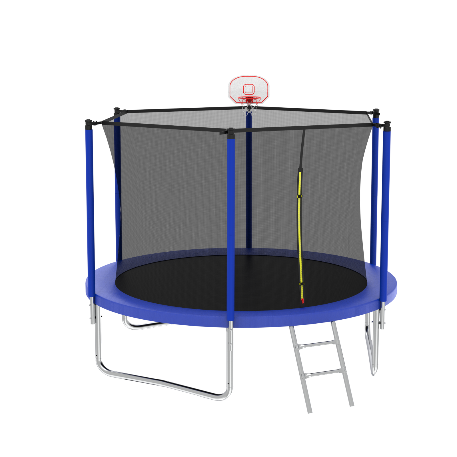 10FT Kids Trampoline with Basketball Hoop & Safety Enclosure - ASTM Approved Outdoor Bounce Play Set for Backyard Fun - Easy Assembly for Children's Playtime, Birthday Gifts & Family Activities