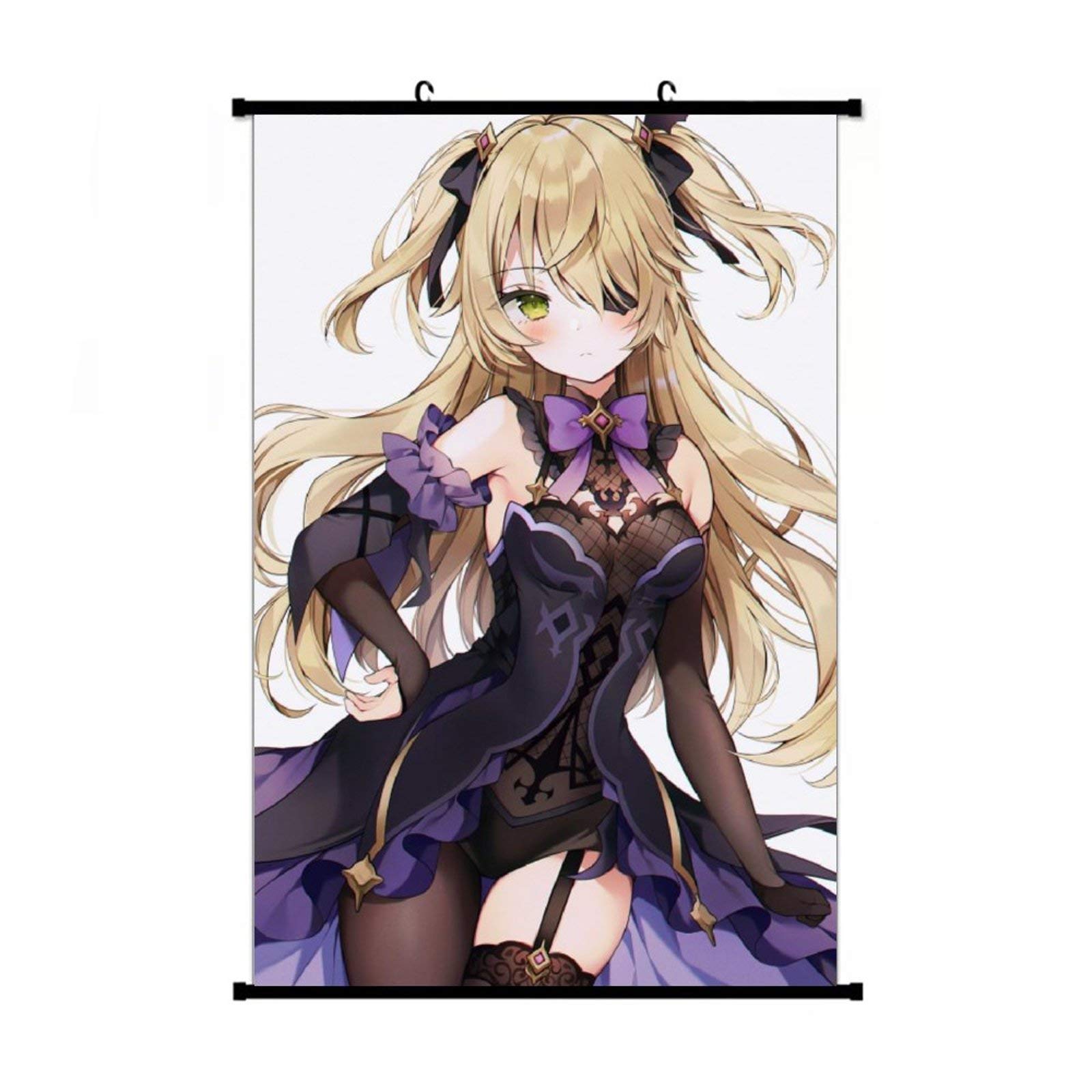 Genshin Impact Fischl Anime Wall Scroll - Premium Canvas Poster for Anime Fans & Otaku Gifts | Perfect for Bedroom, Game Room & Anime Decor