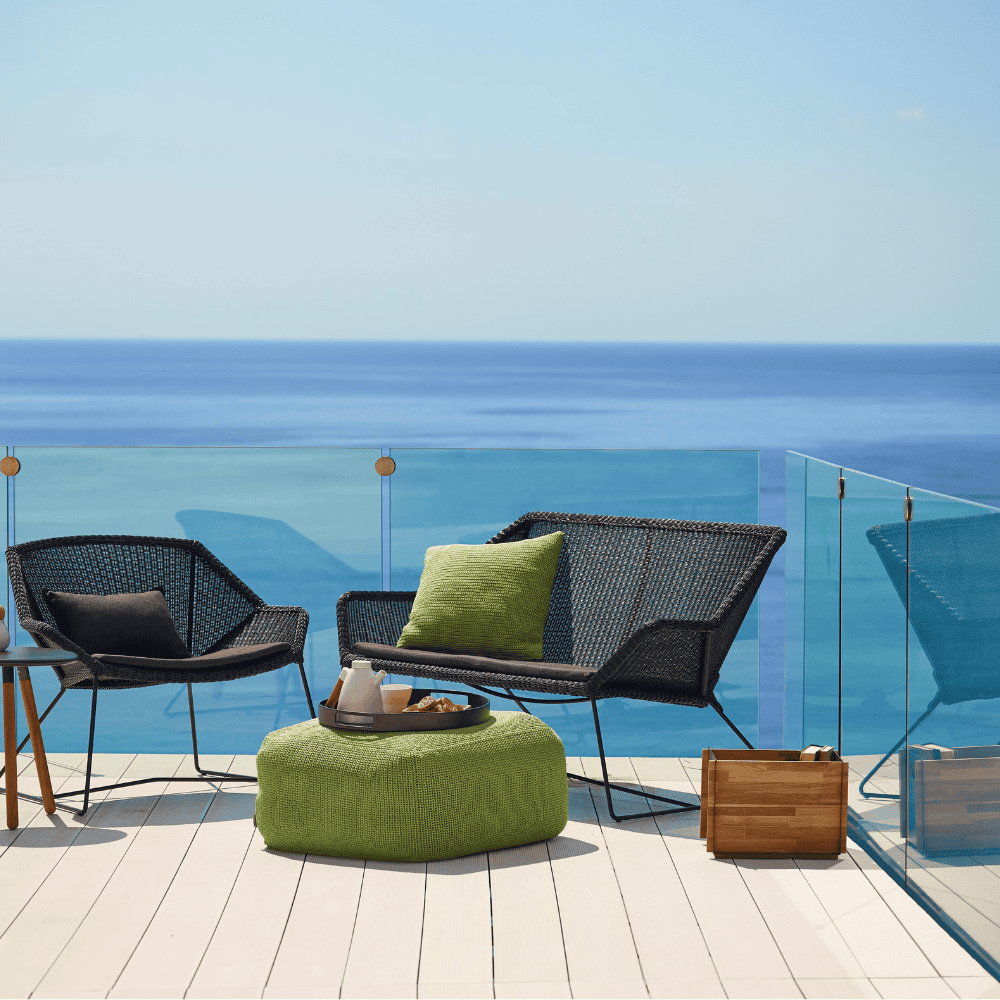 Breeze 2-Seater Outdoor Garden Sofa - Waterproof Wicker Patio Furniture Set for Backyard, Porch & Poolside Relaxation