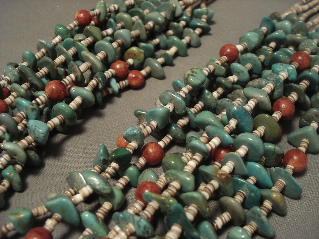344g Modern Navajo Native American Turquoise Necklace – Handcrafted Natural Green Turquoise Jewelry for Women | Perfect for Boho Fashion, Weddings & Special Occasions