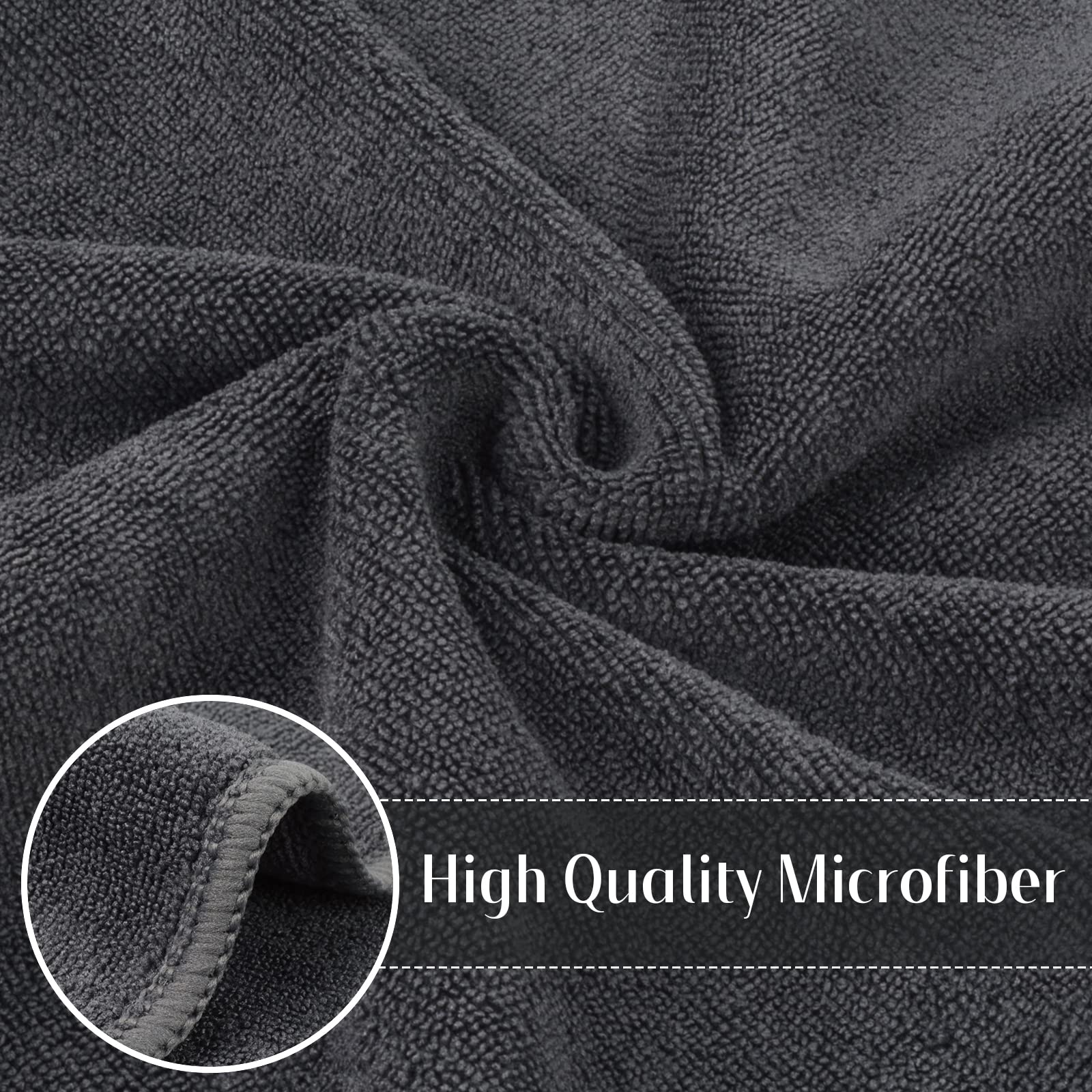 Premium Microfiber Cleaning Cloths - Ultra Absorbent, Streak-Free, Lint-Free Reusable Towels (12