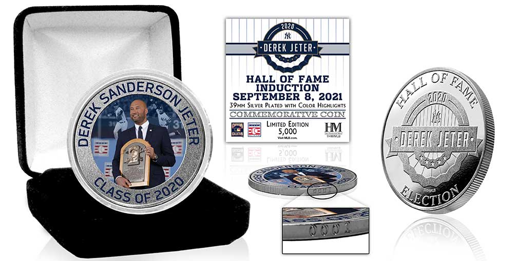Derek Jeter Hall of Fame Silver Commemorative Coin - Limited Edition Collectible for Baseball Fans & Memorabilia Enthusiasts - Perfect for Display Cases, Sports Collections & Yankees Gifts