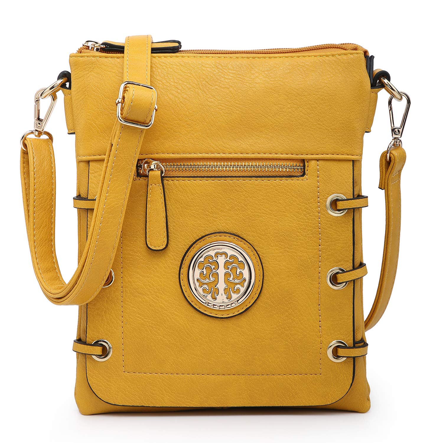 Dasein Women's Lightweight Crossbody Bag - Soft PU Leather Shoulder Purse with Multi Pockets & Double Zipper for Travel, Shopping & Daily Use