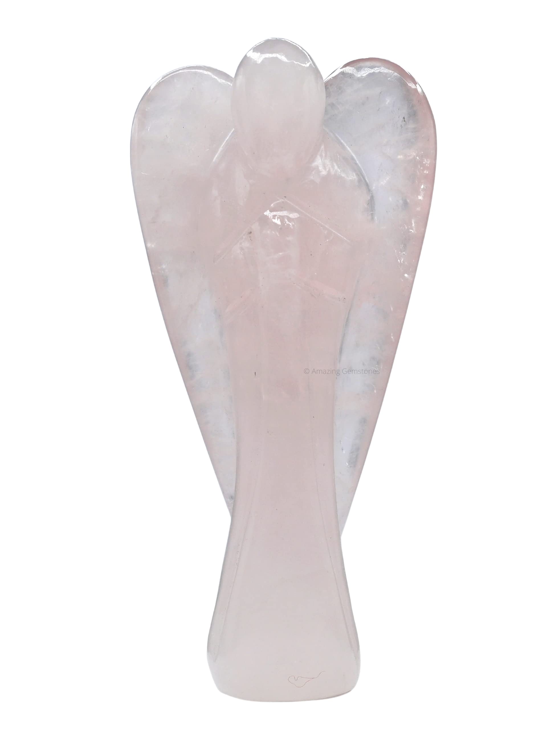 Rose Quartz Angel Figurine - 4 Inch Healing Crystal Pocket Guardian Angel for Protection, Love & Positive Energy - Perfect for Meditation, Home Decor & Spiritual Gifts
