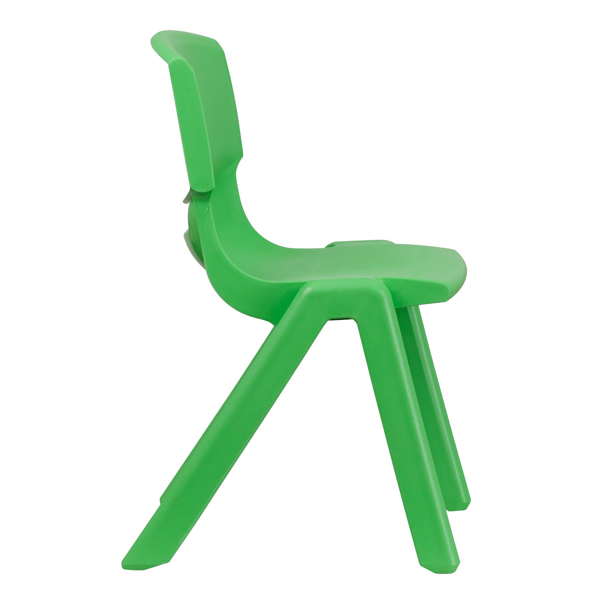 Flash Furniture Whitney 2-Pack Green Plastic Stackable School Chairs - 15.5