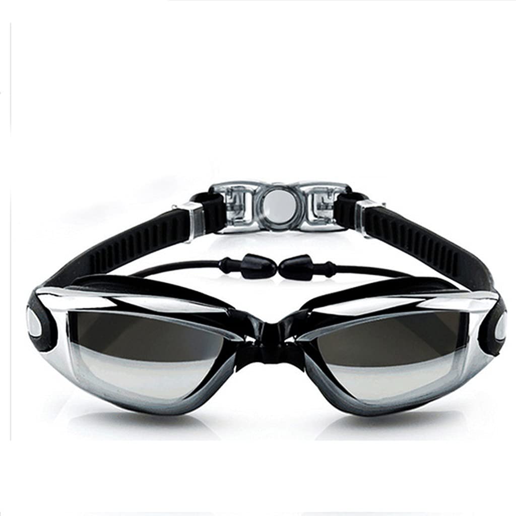 **Anti-Fog UV Protection Swimming Goggles for Adults & Kids – No Leak Design with Nasal Clip & Earplugs – Includes Protective Case – Ideal for Pool, Beach, and Competitive Swimming (Color: A)**