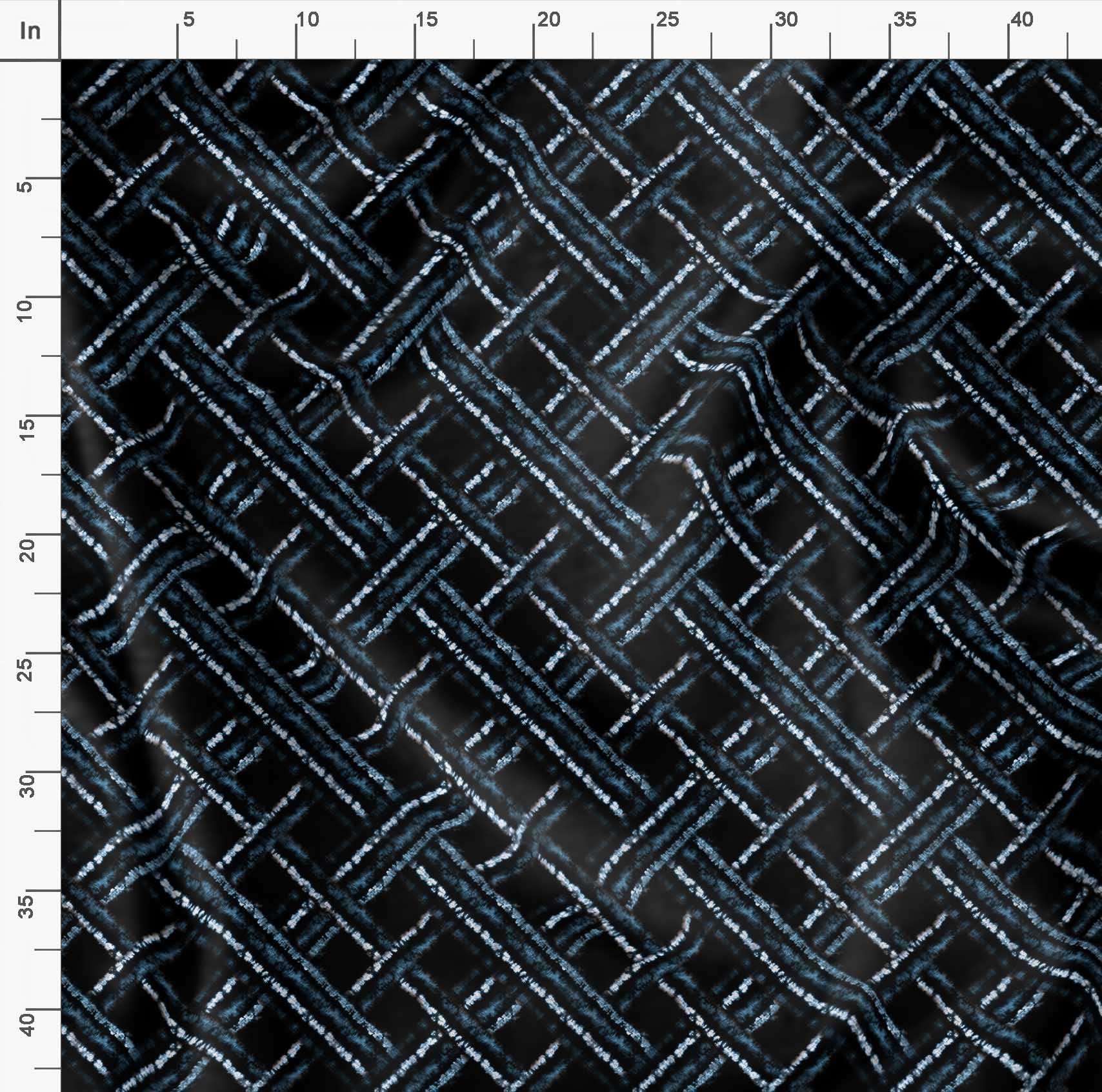 Soimoi Polyester Georgette Fabric - Blue Tie Dye Geometric Print - 52 Inches Wide by The Yard - Perfect for Dresses, Scarves, and Home Decor