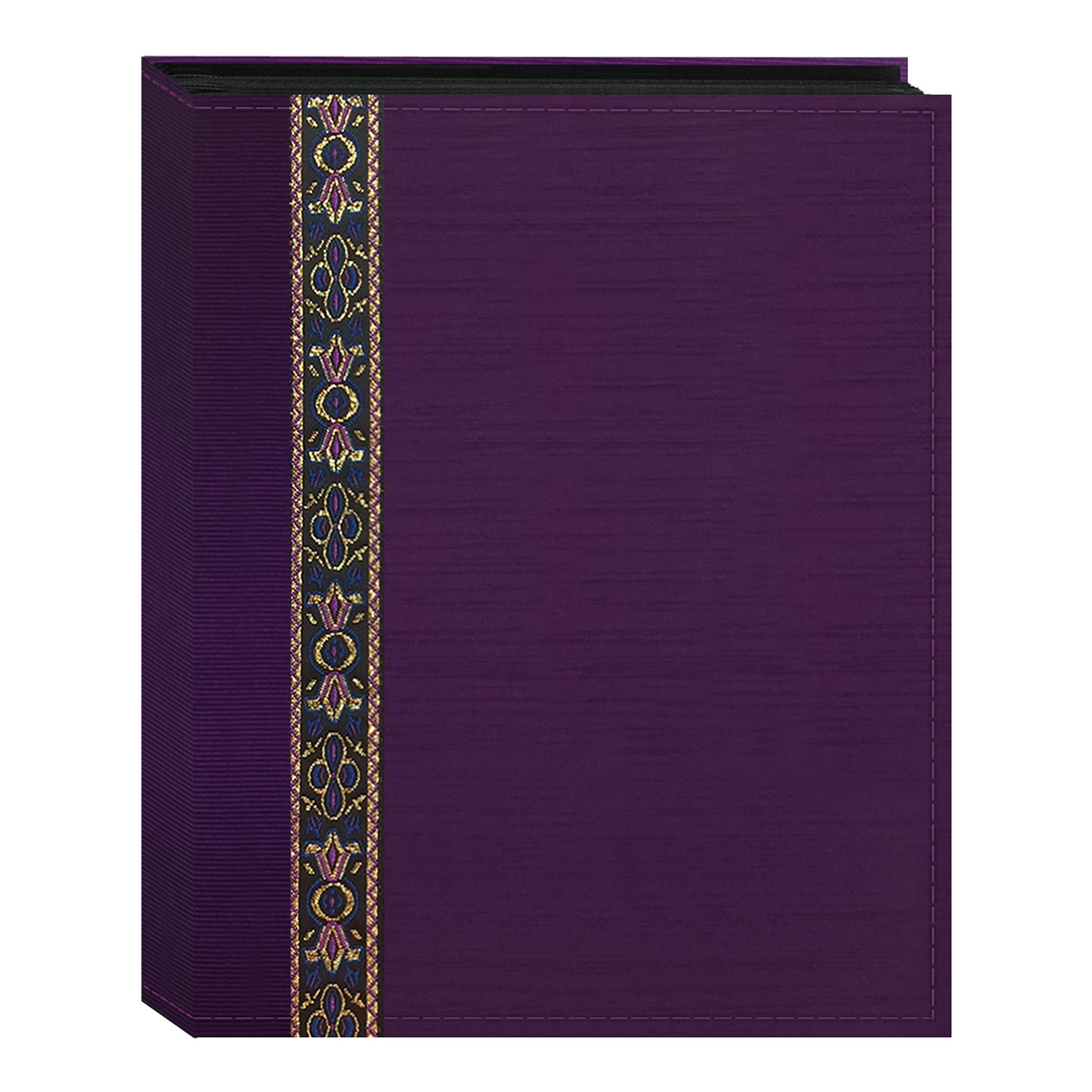 Premium Fabric Ribbon Photo Album - Holds 100 4x6 Pictures, Elegant Purple Scrapbook for Wedding, Baby & Family Memories | Acid-Free Archival Storage