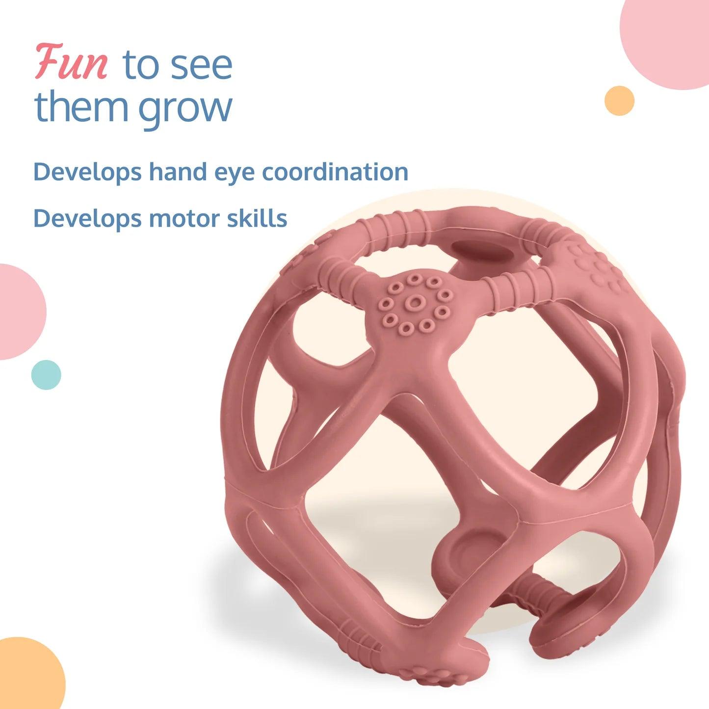 Haakaa Silicone Baby Teething Ball - Natural Pain Relief for Teething Babies, BPA-Free Chew Toy for Infants 6+ Months - Perfect for Soothing Sore Gums at Home or On-The-Go