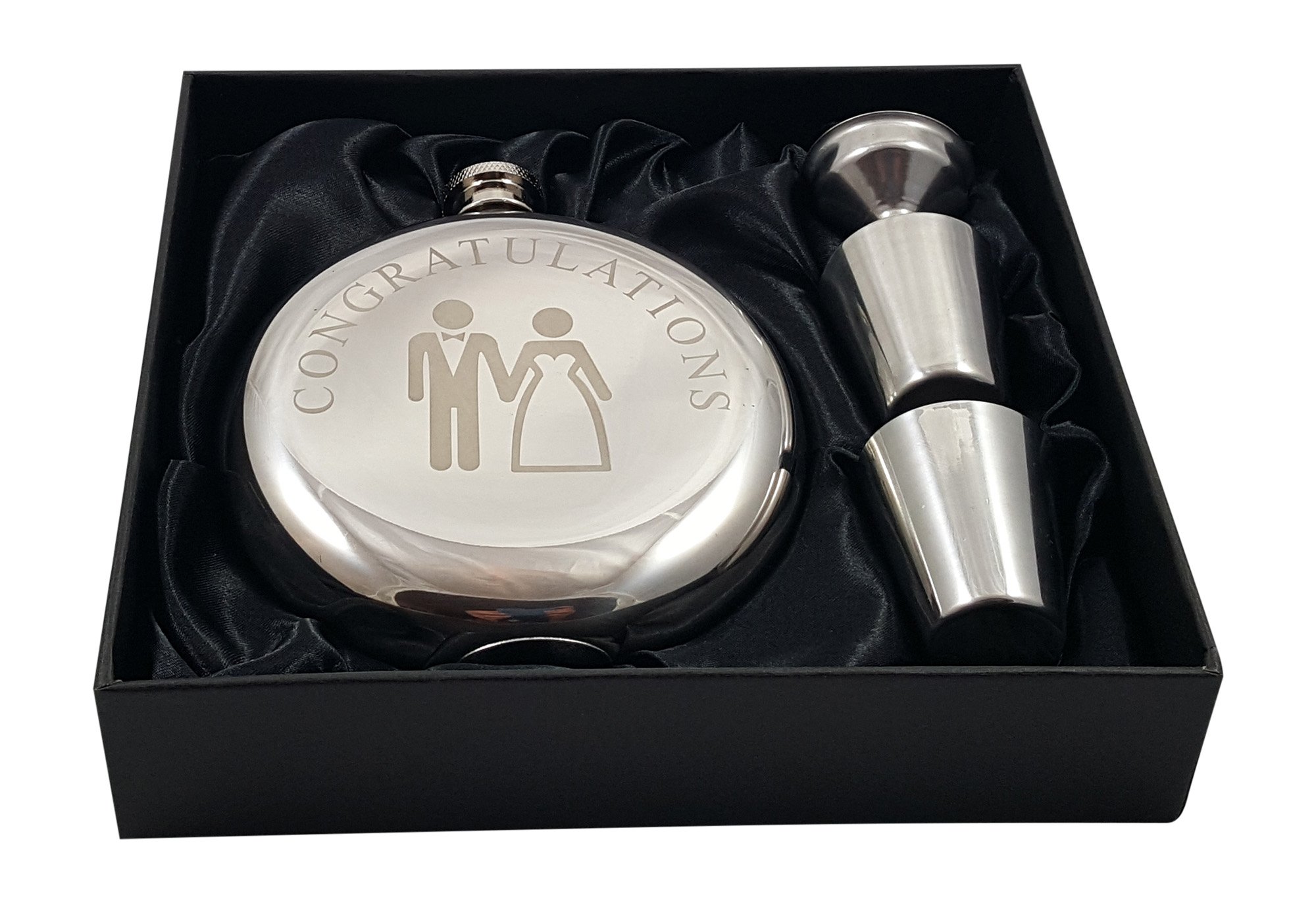 Elegant Bride and Groom Flask Gift Set - Wedding Party Favors, Bridal Shower Gifts & Anniversary Present for Couples - Perfect for Bachelorette Parties, Honeymoons and Romantic Getaways