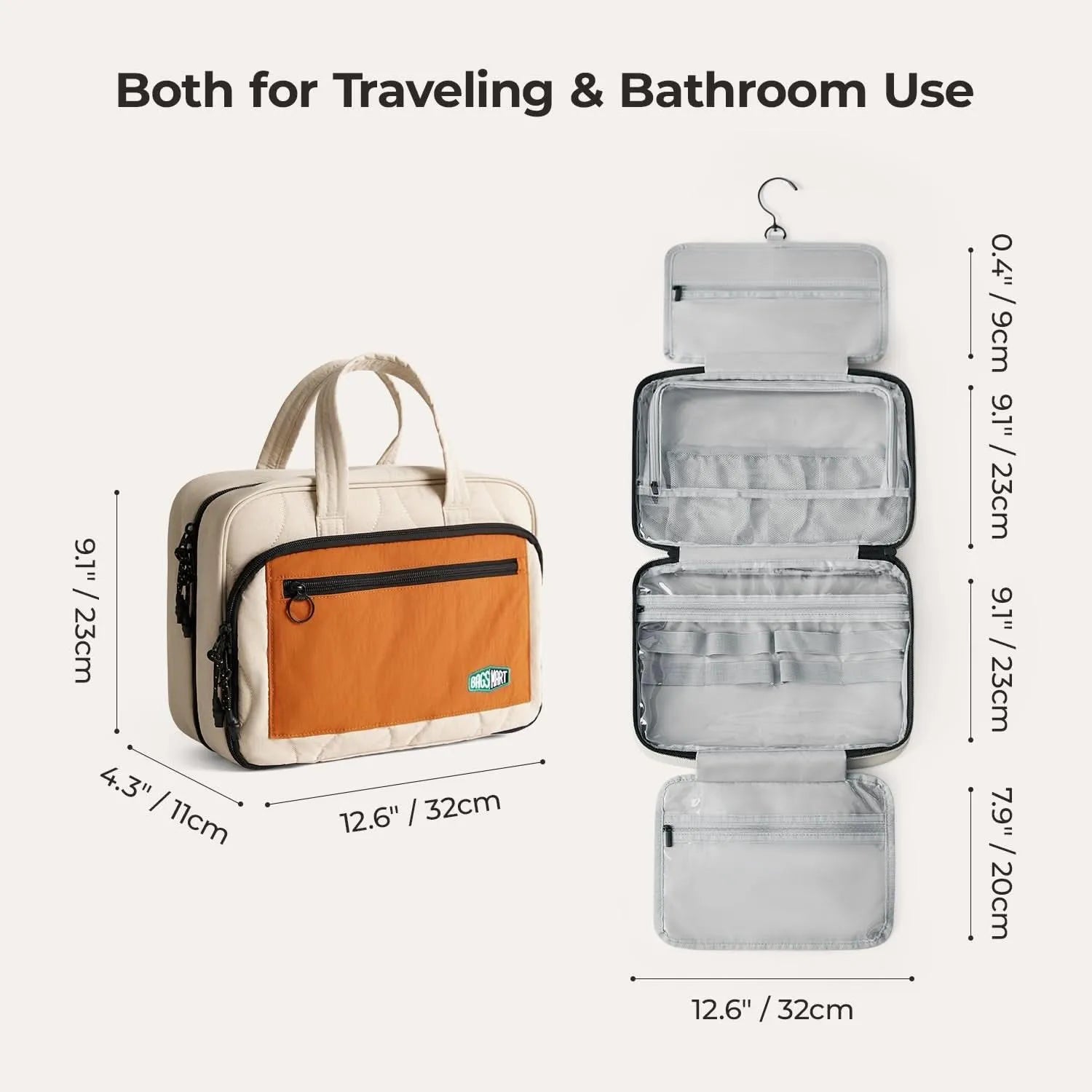 Paz Hanging Toiletry Bag for Travel - Waterproof Cosmetic Organizer with Multiple Pockets - Perfect for Bathroom, Camping & Gym Essentials Storage
