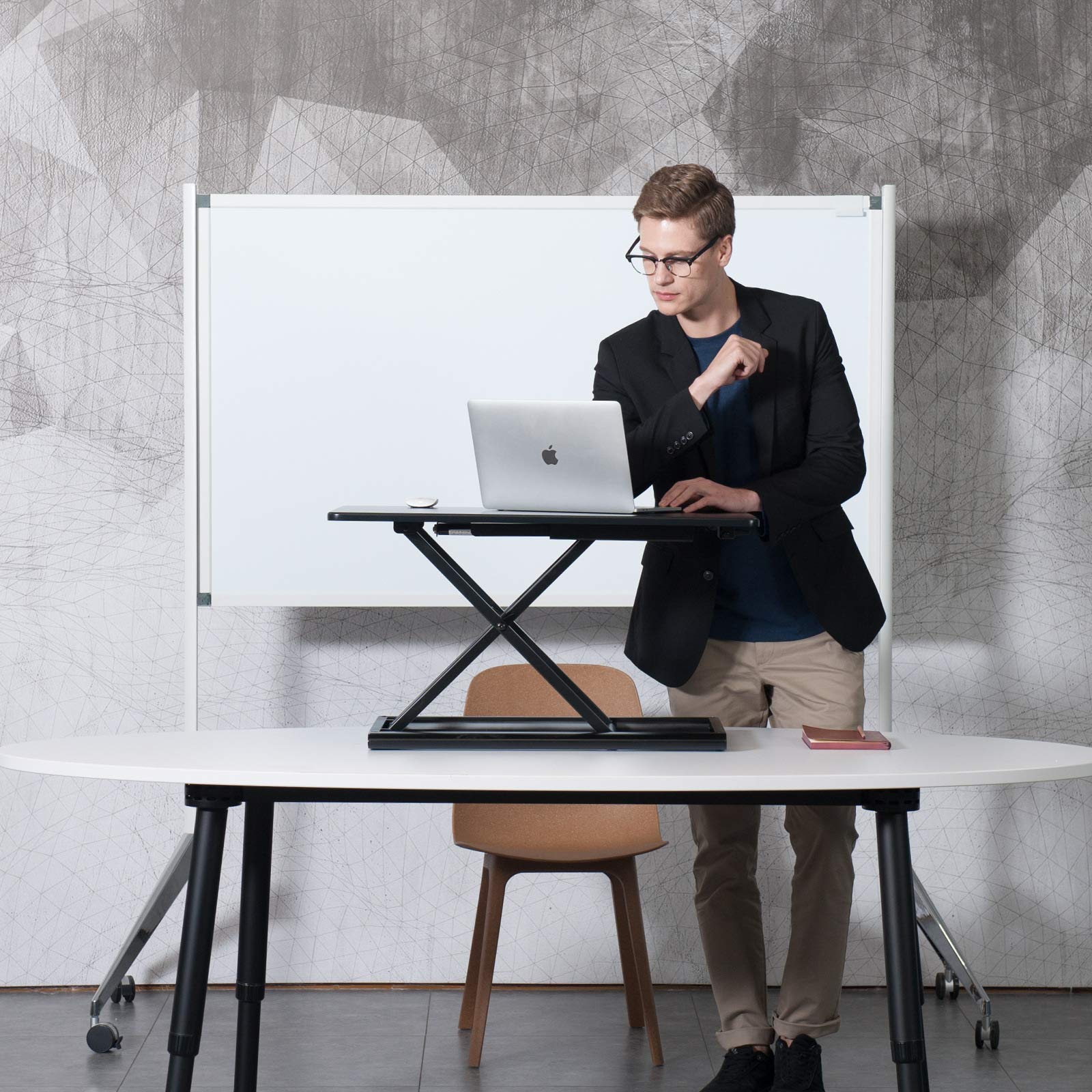 Adjustable Standing Desk Converter - Sit Stand Desk Riser for Dual Monitors up to 30
