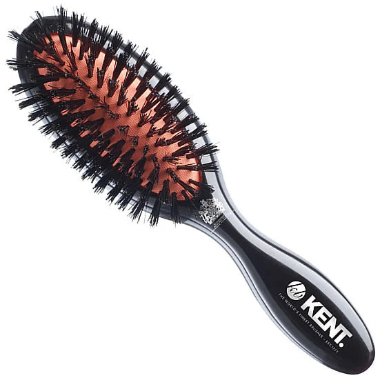 Classic Shine Small Pure Black Bristle Hairbrush for Smooth & Shiny Hair - Perfect for Daily Styling, Travel & Home Use