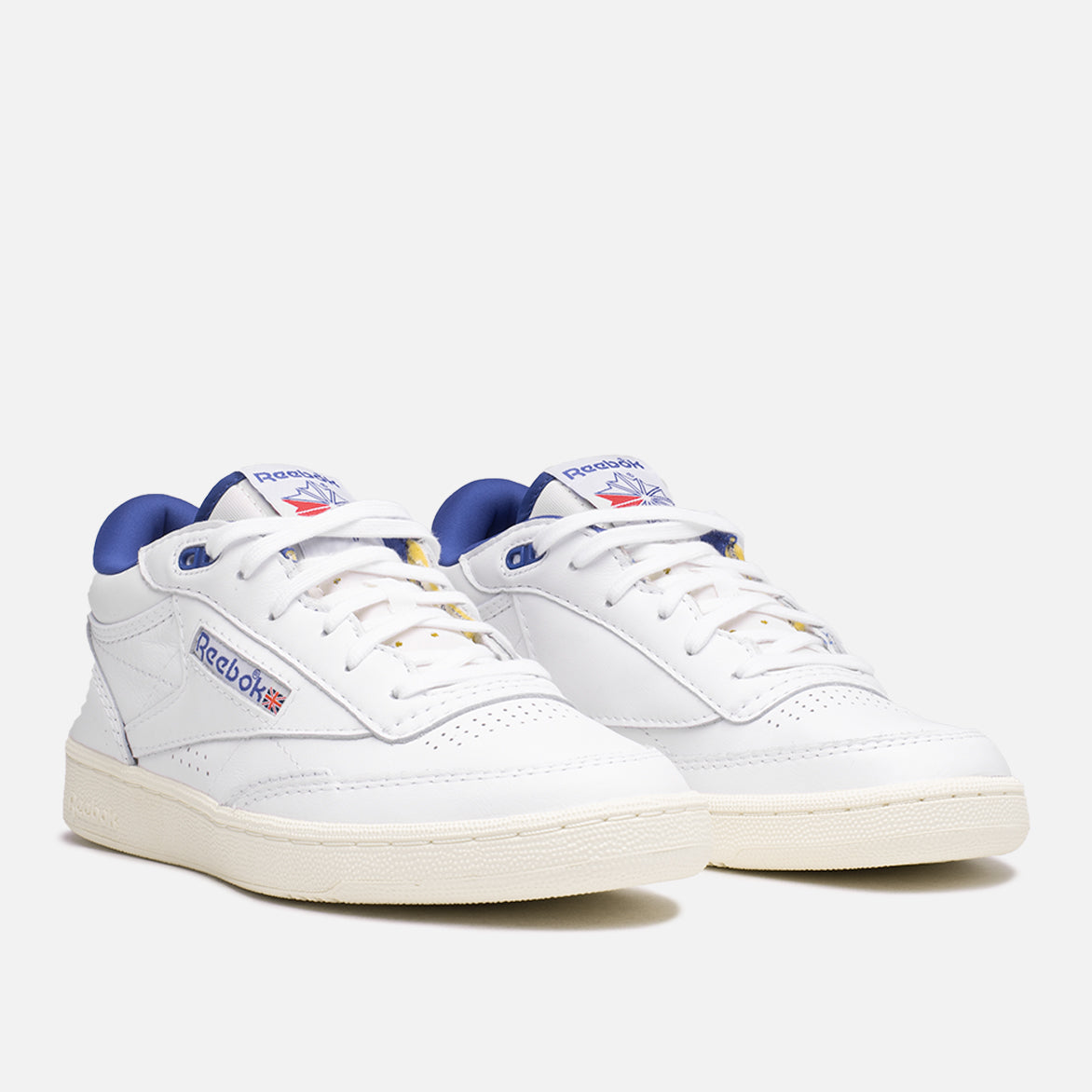 CLUB C MID II VINTAGE Sneakers - White & Cobalt Blue Retro Basketball Shoes for Men | Perfect for Casual Wear, Street Style & Vintage Fashion