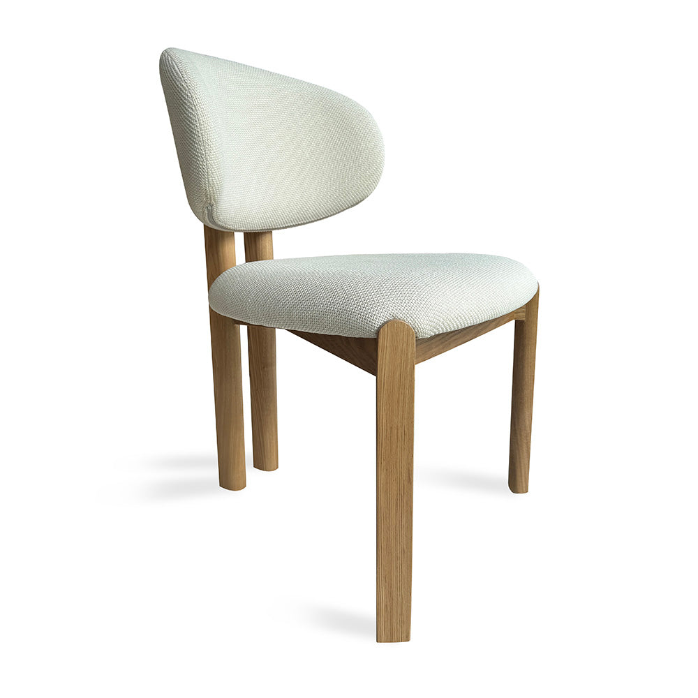 BERLY Modern Dining Chair - Oat & Natural Wood Finish - Perfect for Kitchen, Dining Room, and Home Office Use