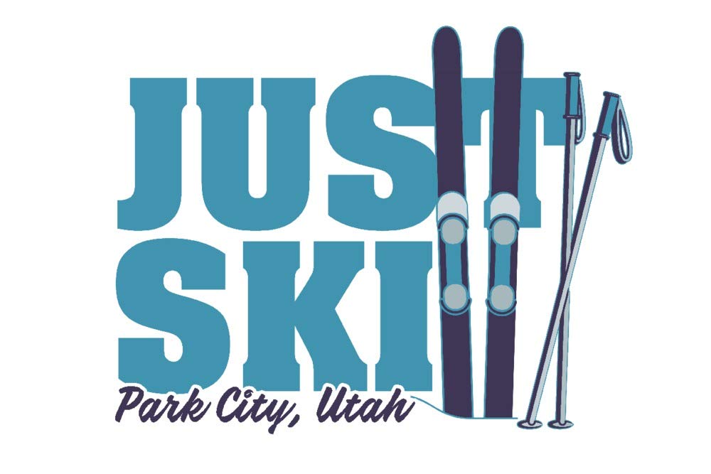 Park City Utah Skiing Art Print - 24x36 Giclee Gallery Poster with Ski Boards & Poles - Mountain Travel Wall Decor for Ski Lodge, Cabin & Home Office