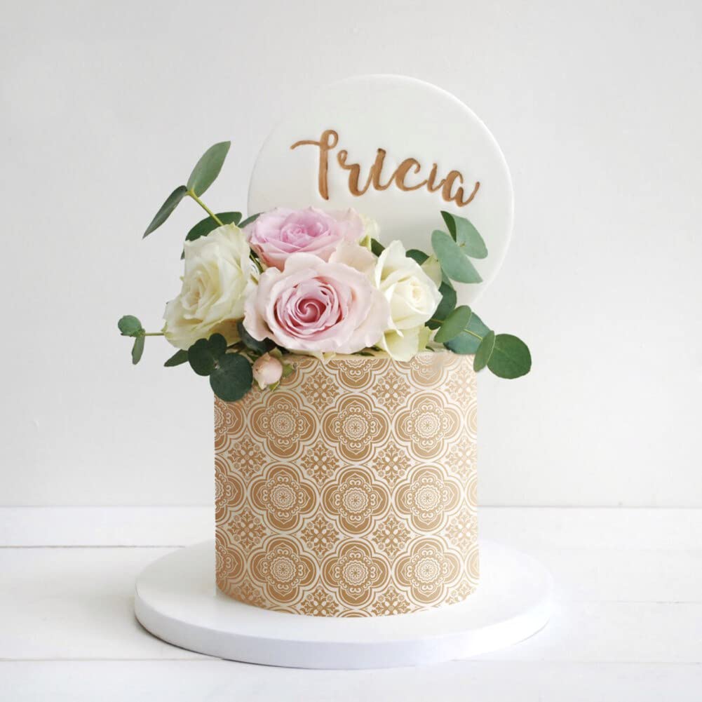 Eforcase Silicone Cake Stencils & Fondant Mat - Flower Lace Impression Mold for Wedding Cake Decorating, Reusable DIY Cupcake Borders - Perfect for Wedding, Birthday, and Party Dessert Decorations