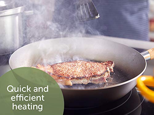 Premium 12-Inch Carbon Steel Frying Pan - Natural Gray Non-Stick Skillet for Professional & Home Cooking | Perfect for Searing, Frying & Sauteing