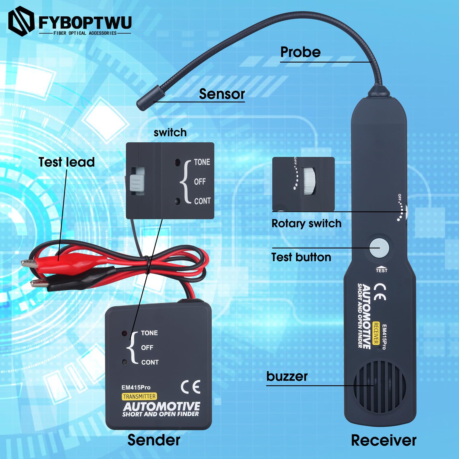 Professional Automotive Circuit Tester - Tone Generator Wire Tracker for Open & Short Circuits (6-42V DC) | Car Electrical Diagnostic Tool for Wiring Repair, Vehicle Maintenance & DIY Projects