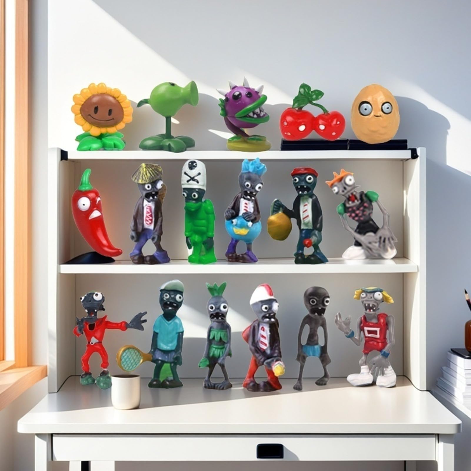 JHESAO 17 PCS Plants vs Zombies (PVZ) Action Figure Set - PVC Collectible Toy Series for Kids & Fans - Perfect Gift for Birthday, Christmas & Game Parties - Fun for Home Decor, Gaming Battles & Collection Displays