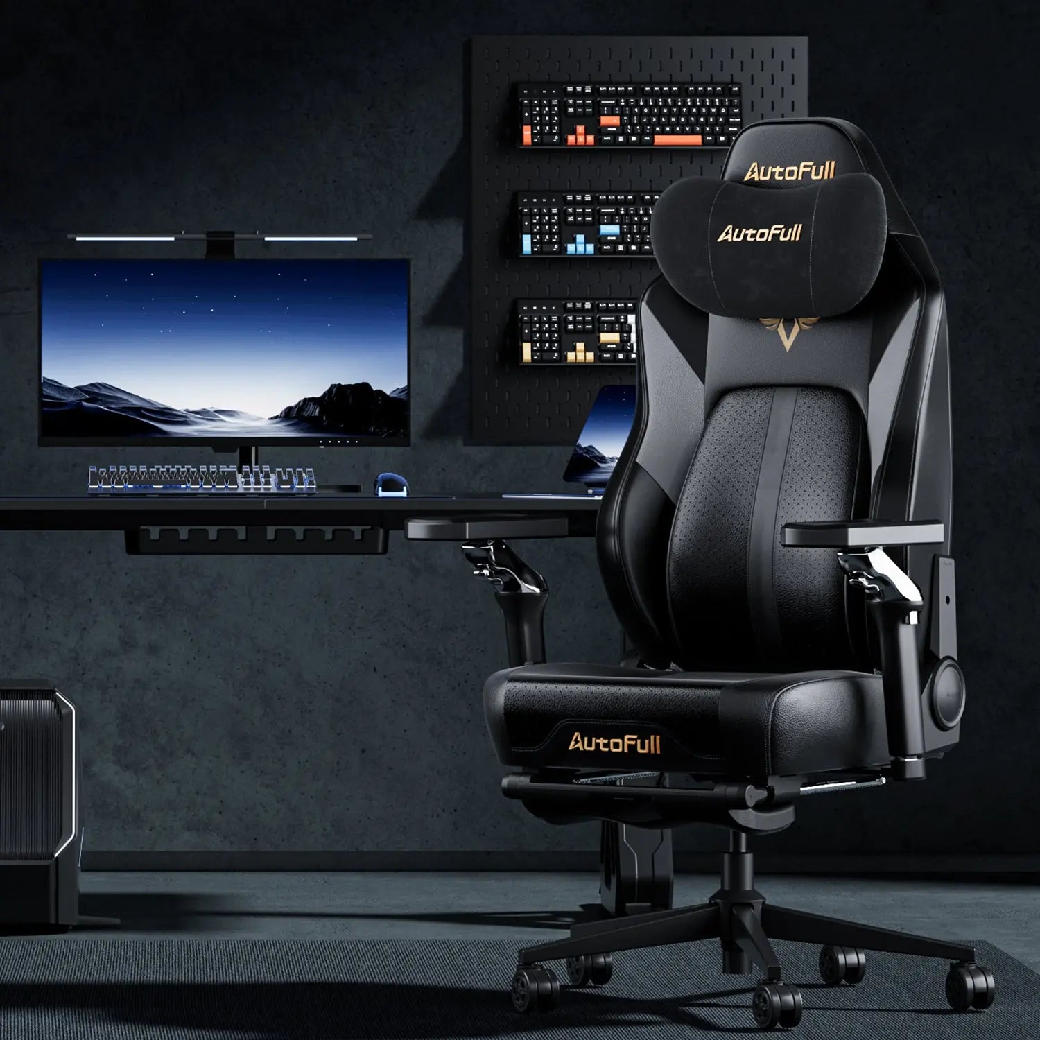 AutoFull M6 Pro Ergonomic Gaming Chair with Lumbar Support - High Back Racing Style for PC, Office, and Esports - Adjustable Height & Reclining for Ultimate Comfort