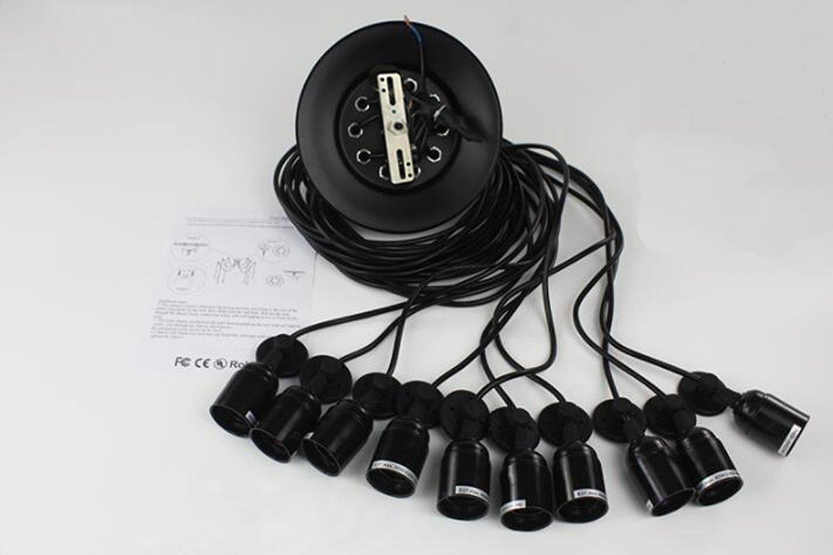 Vintage 10-Light Chandelier with Bulbs Included - Modern Flush Mount Ceiling Light Fixture for Living Room, Dining Room & Bedroom Lighting