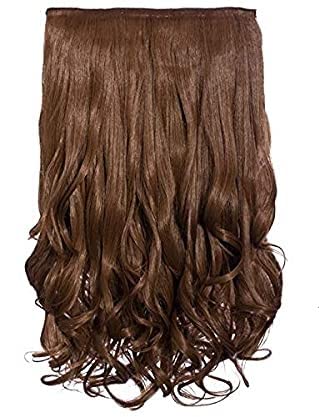 Premium Synthetic Hair Extensions for Women - 20-24 Inch Curly Medium Brown Clip-in Hairpiece (5 Clips) - Perfect for Daily Styling, Parties & Special Occasions