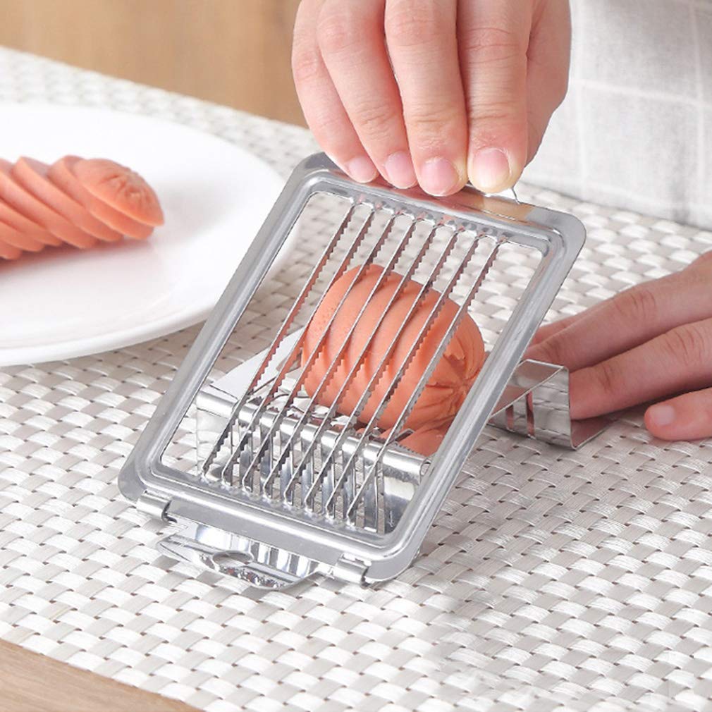Stainless Steel Egg Slicer and Cutter - Multi-Function Kitchen Tool for Hard Boiled Eggs, Cheese, Fruits & Vegetables | Perfect for Salads, Sandwiches, Meal Prep & Party Platters