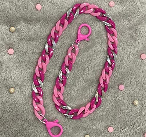 Pink Face Mask Chain for Women - Adjustable & One Size Fits All - Perfect for School, Work, Travel & Daily Use
