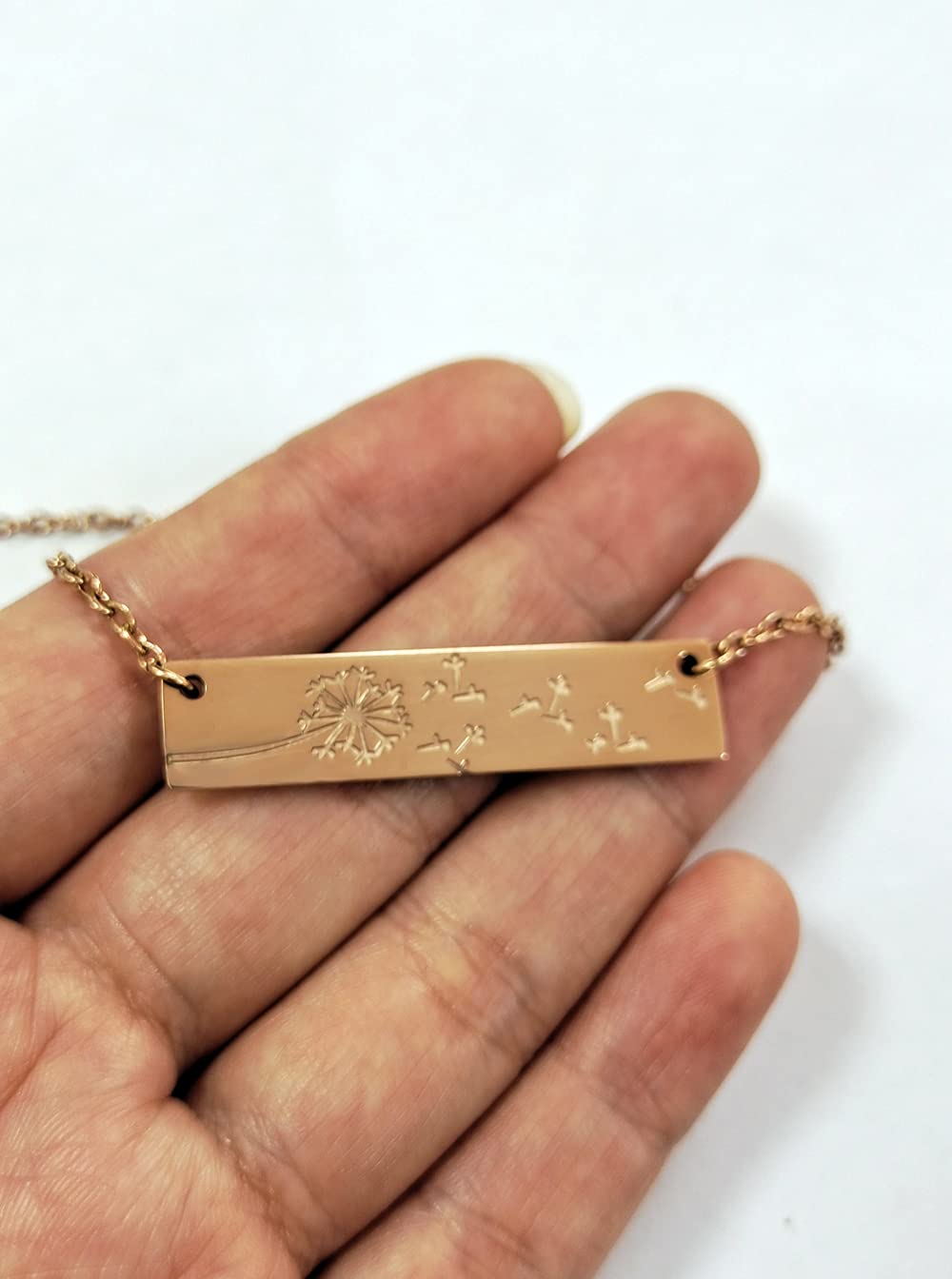 Dandelion Seed Geometric Pendant Necklace - 18 Inch Minimalist Bar Jewelry for Women, Mothers & Daughters | Perfect for Everyday Wear, Gifts & Special Occasions
