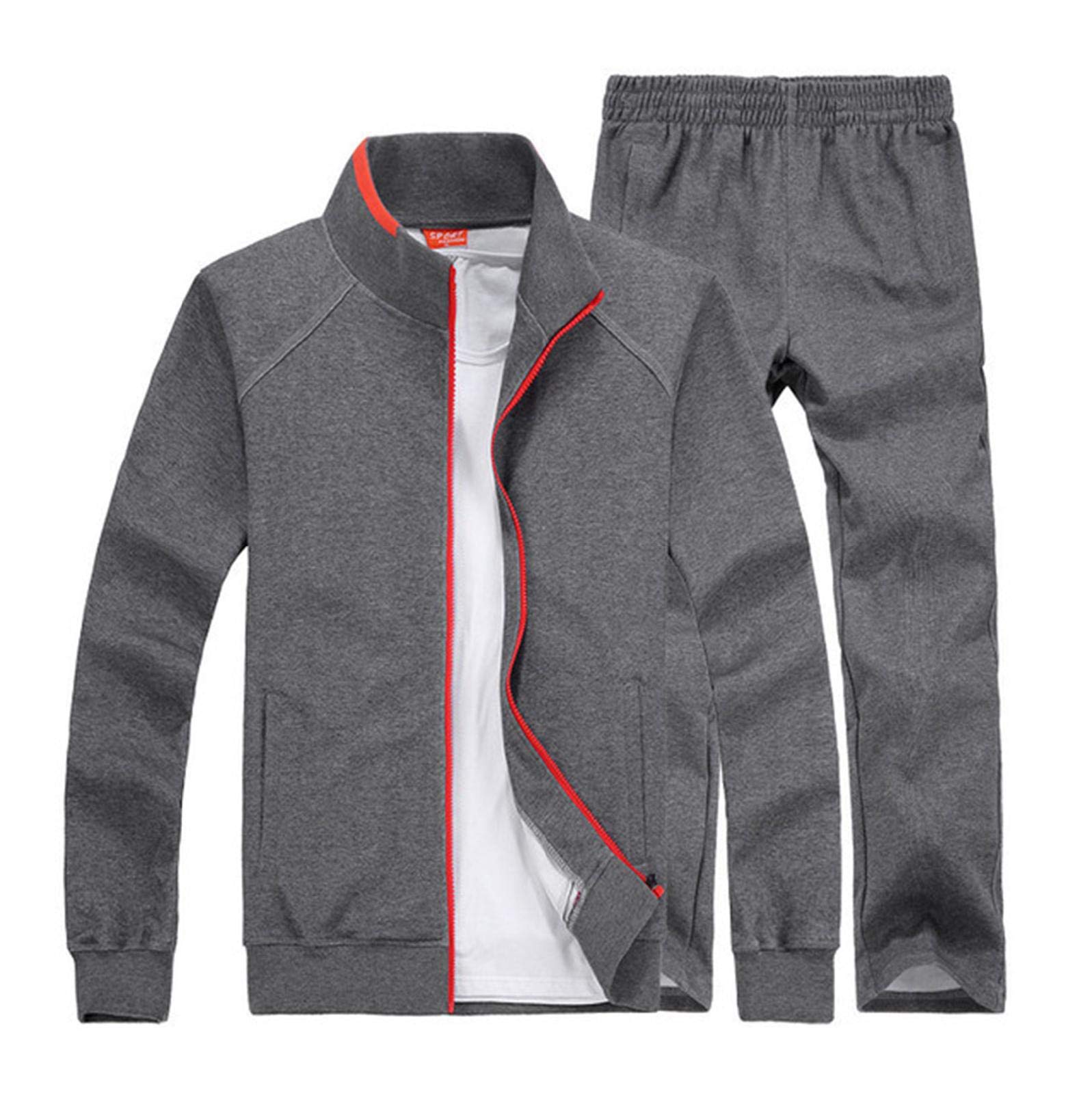 Men's 2-Piece Casual Tracksuit Set - Full Zip Stand Collar Jogging Sweatsuit for Running, Gym & Lounge Wear | Comfortable Leisure Outfit for Workout & Relaxation