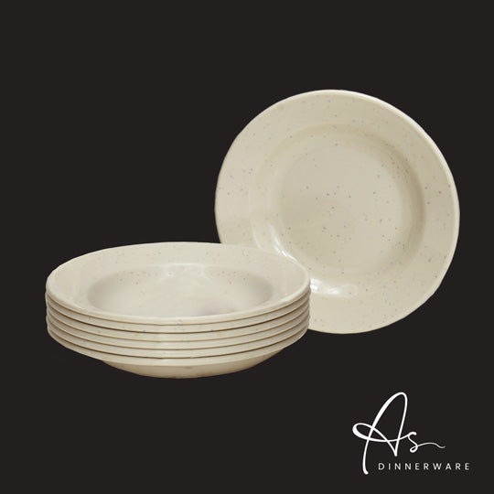10-Piece Soup Plate Set (12 Sets per Carton) - AS1510 6M - Durable Porcelain Dinner Plates for Restaurants, Catering & Home Dining