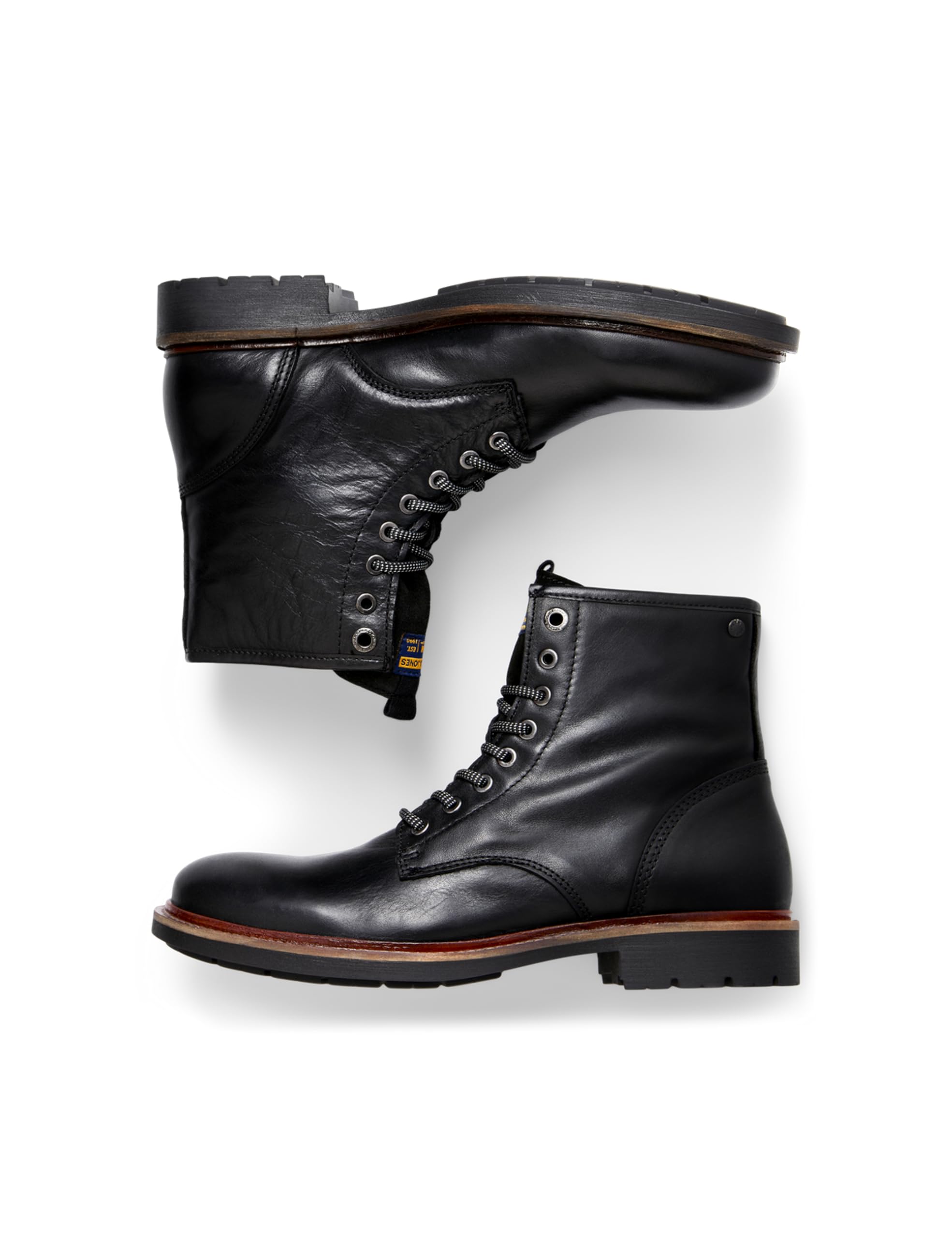 JACK & JONES Men's Leather Ankle Boots for Casual Wear