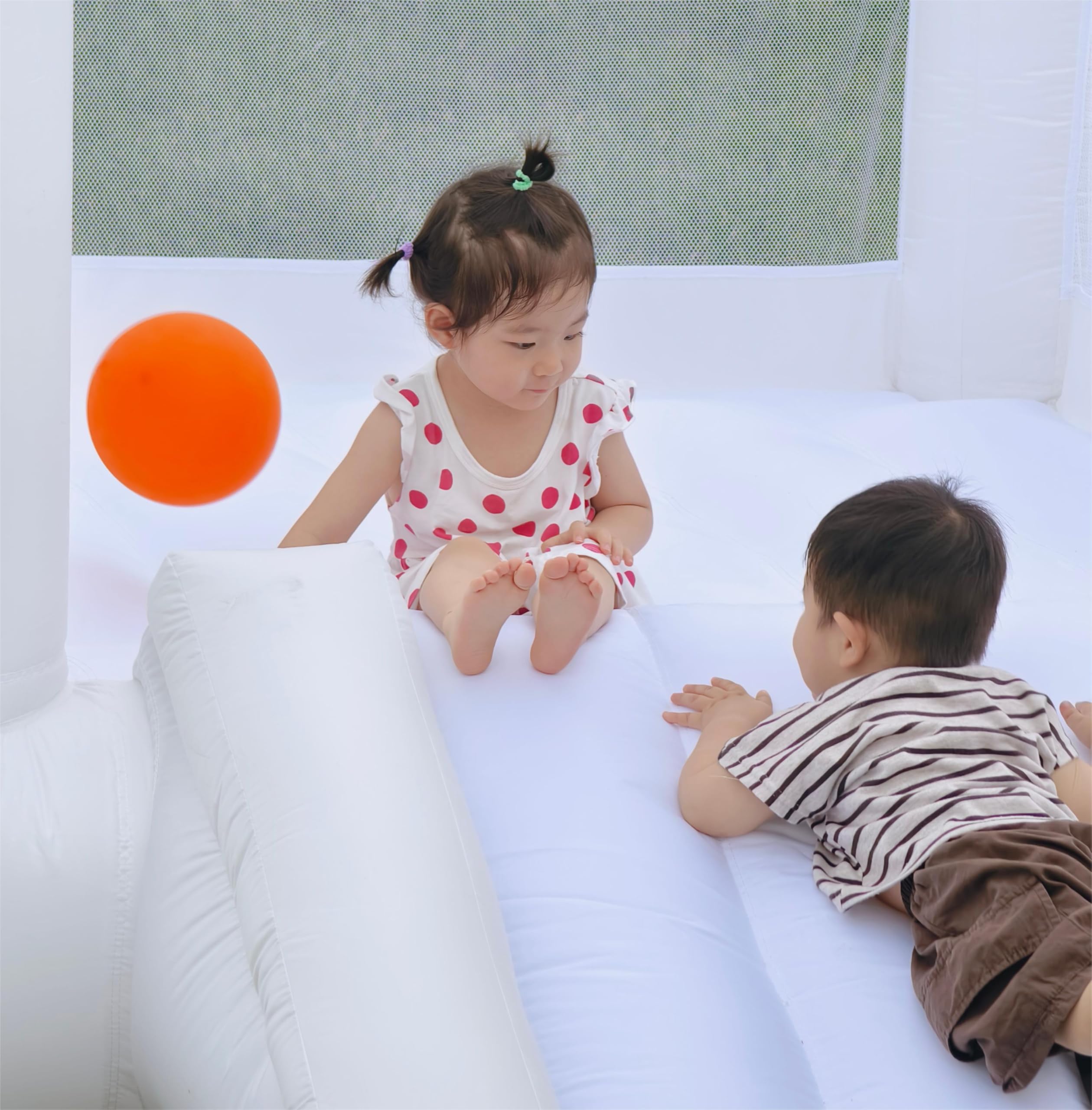 Dream Castle Bounce House with Slide - 8ft x 6ft Inflatable Bouncy House for Toddlers & Kids - Includes Blower for Indoor & Outdoor Play - Perfect Birthday Gift & Backyard Party Entertainment