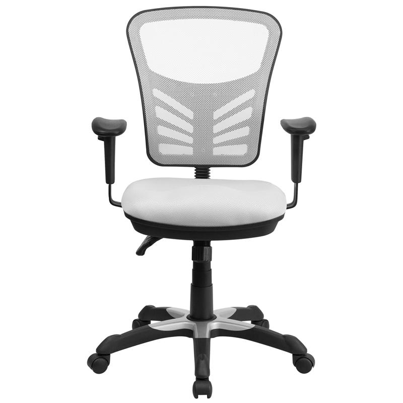 FLASH Mid Back Mesh Executive Office Chair - Ergonomic Swivel Chair with Adjustable Arms & Lumbar Support (Model HL 0001) - Perfect for Home Office, Gaming & Workspaces