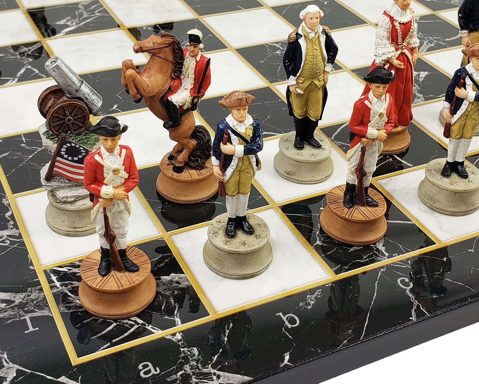 American Revolutionary War Chess Set with 17