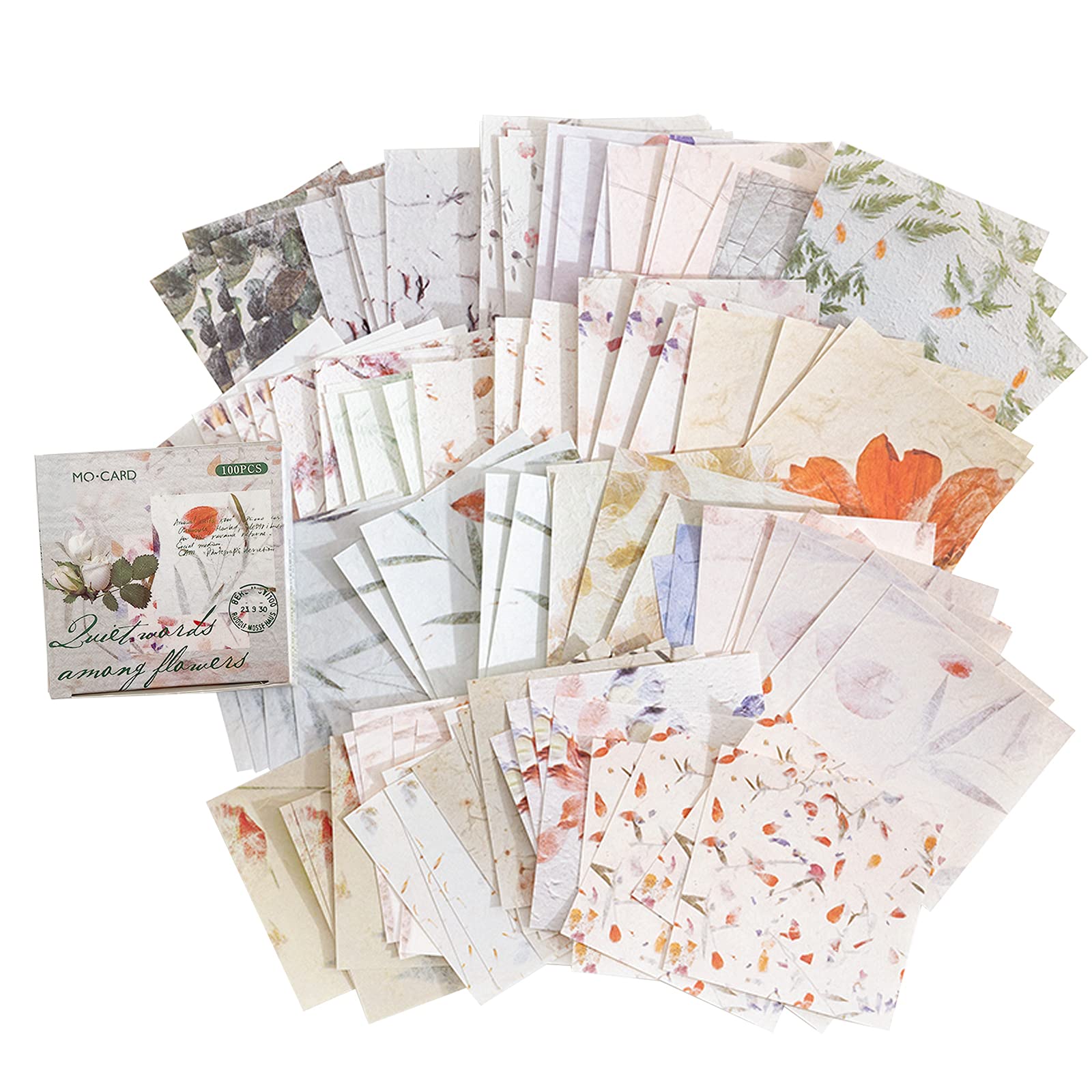 Vintage Scrapbook Paper 100 Sheets - Aesthetic Decorative Stationery for Journaling, Writing & Drawing - Floral Design Travel Journal Supplies - Perfect for DIY Scrapbooking, Bullet Journals & Craft Projects