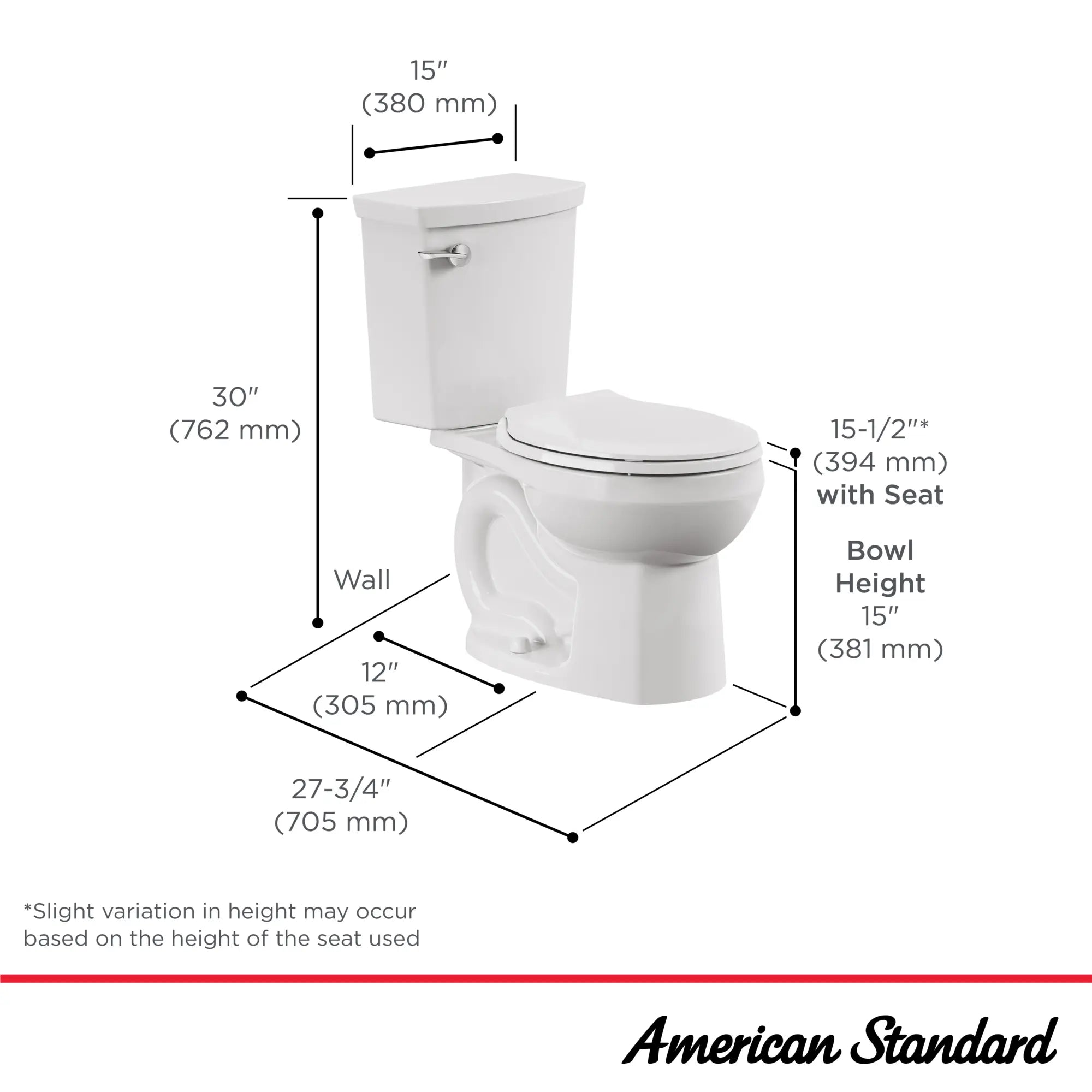 H2Optimum® 1.1 GPF/4.2 LPF Standard Height Round Front Two-Piece Toilet with Seat & Wax Ring - Water Saving Bathroom Solution for Homes & Commercial Spaces
