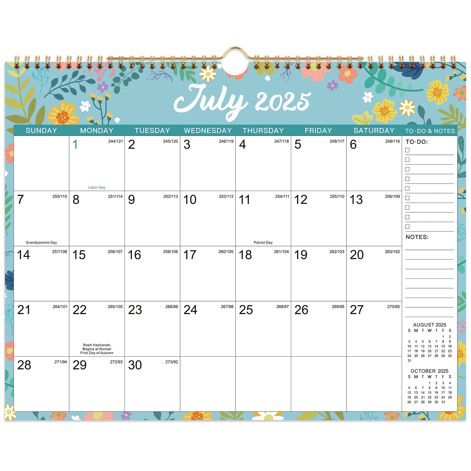2025-2026 Wall Calendar | 18-Month Planner from July 2025 to December 2026 | Thick Paper & Durable Twin-Wire Binding | Floral Design | Perfect for Home, Office & School Organization