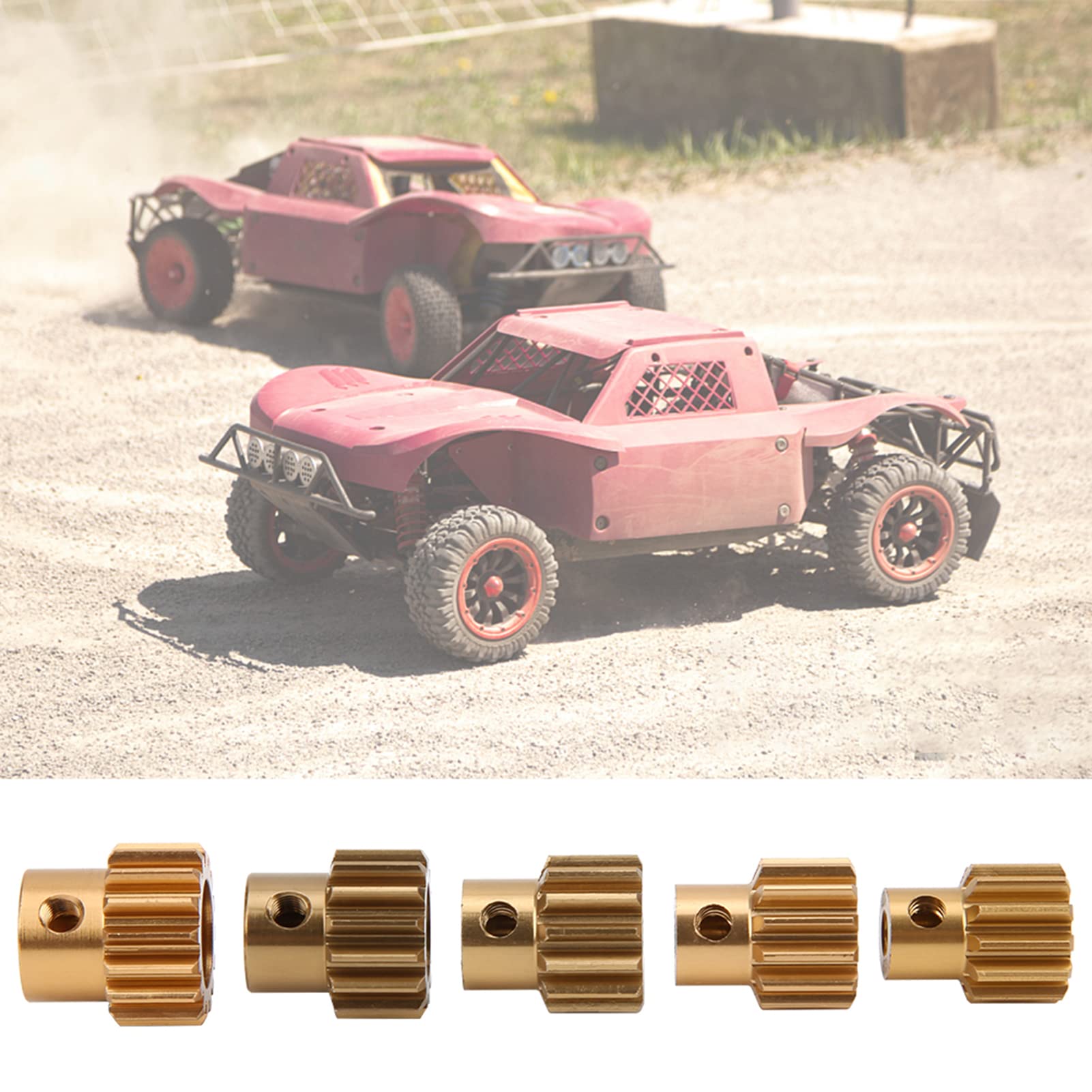 Dilwe 5PCS Aluminum Alloy 32P Pinion Gear Set - 12T to 16T RC Car Motor Upgrade Parts for Hobby RC Models | Perfect for Off-Road Racing & DIY Repairs