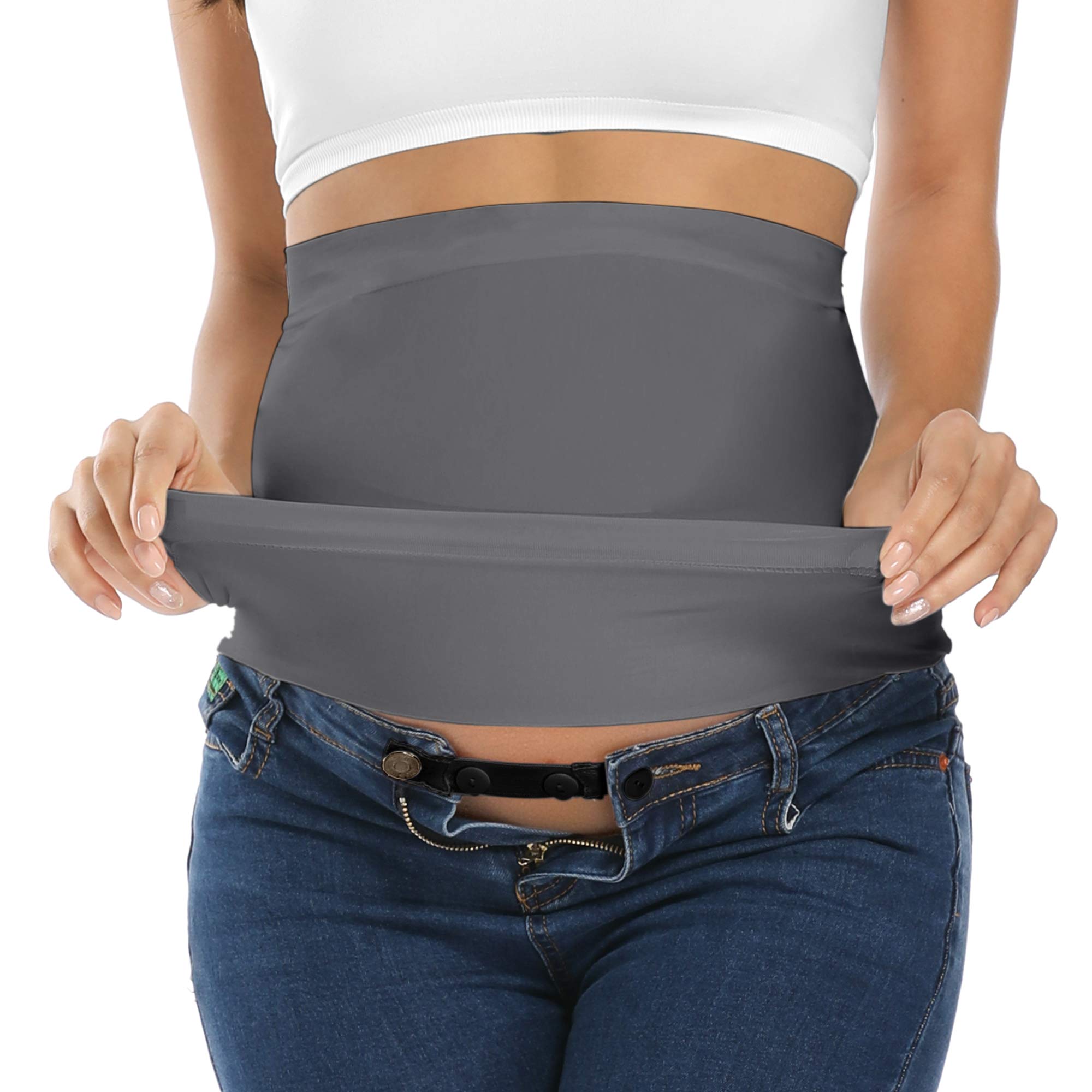 Maternity Belly Band for Pregnant Women - Adjustable Pregnancy Support Belt for Pants & Jeans - Postpartum Belly Wrap for Comfort & Back Pain Relief - Perfect for Work, Exercise & Daily Wear
