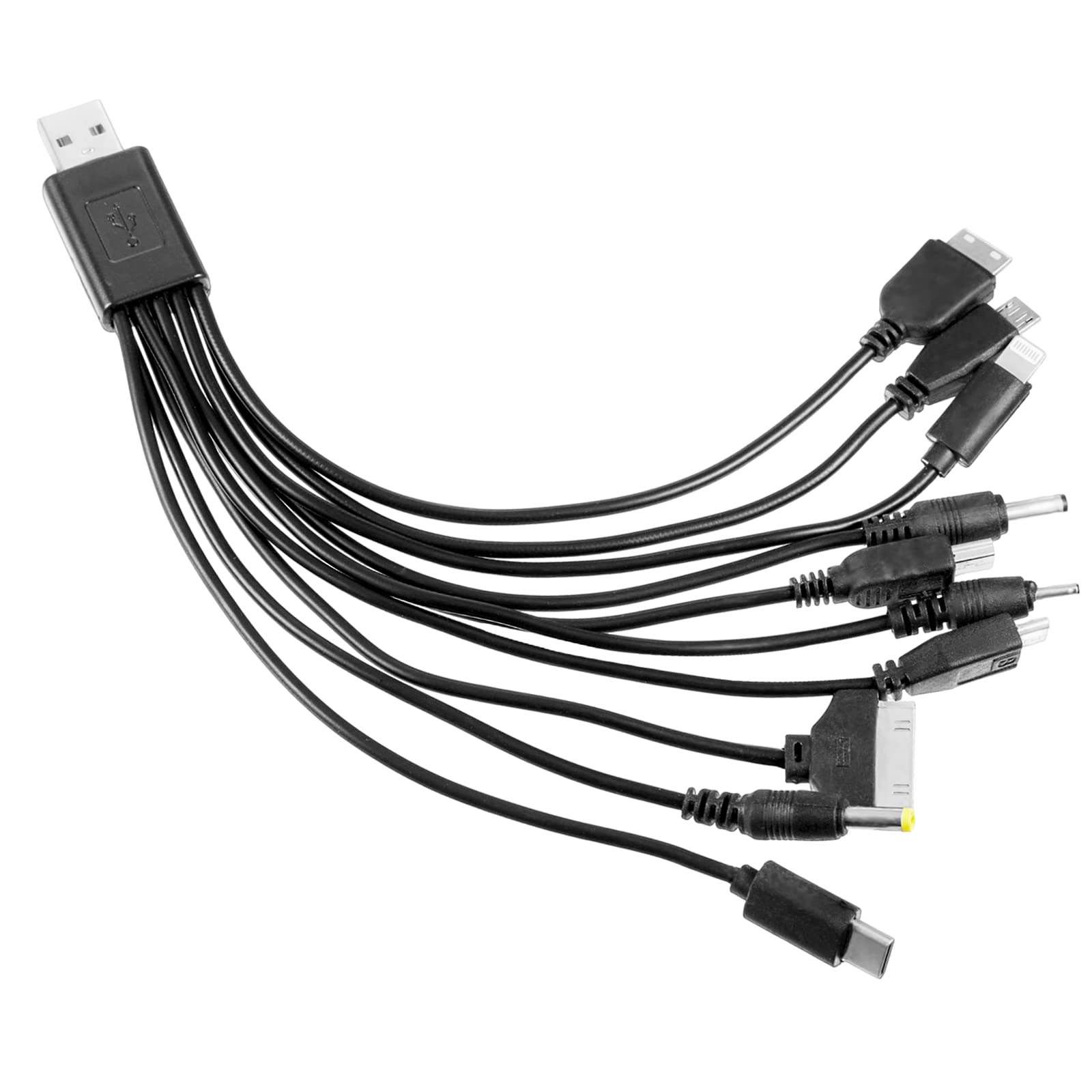10-in-1 Universal USB Charging Cable - Multi-Port Fast Charger Compatible with iPhone, Samsung, LG, HTC, PSP & More Smartphones | Perfect for Home, Office & Travel Charging Needs