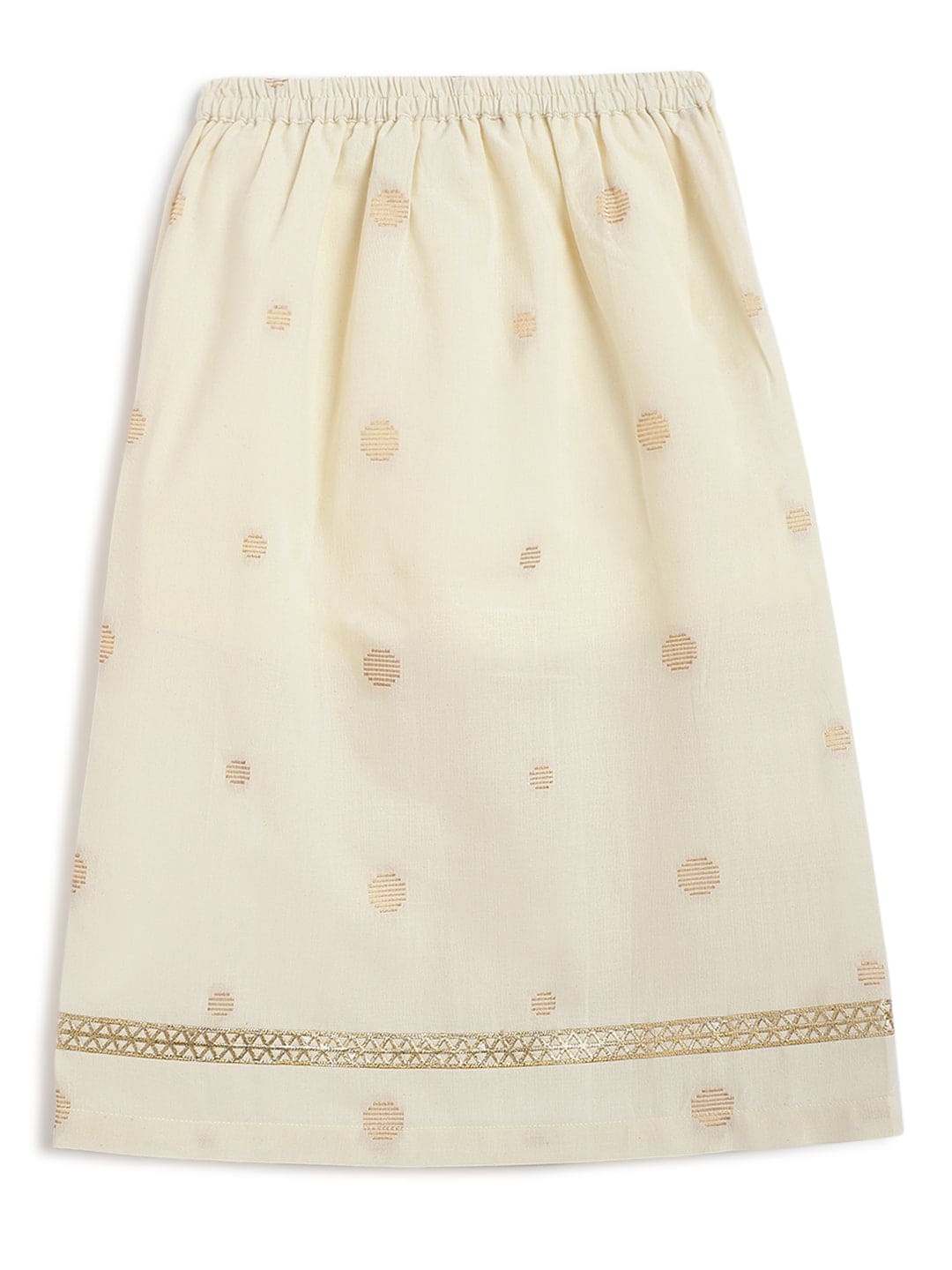 Pre Order: Boys' Polka Dot Mundu Cream - Traditional Indian Dhoti for Festivals, Weddings & Cultural Events