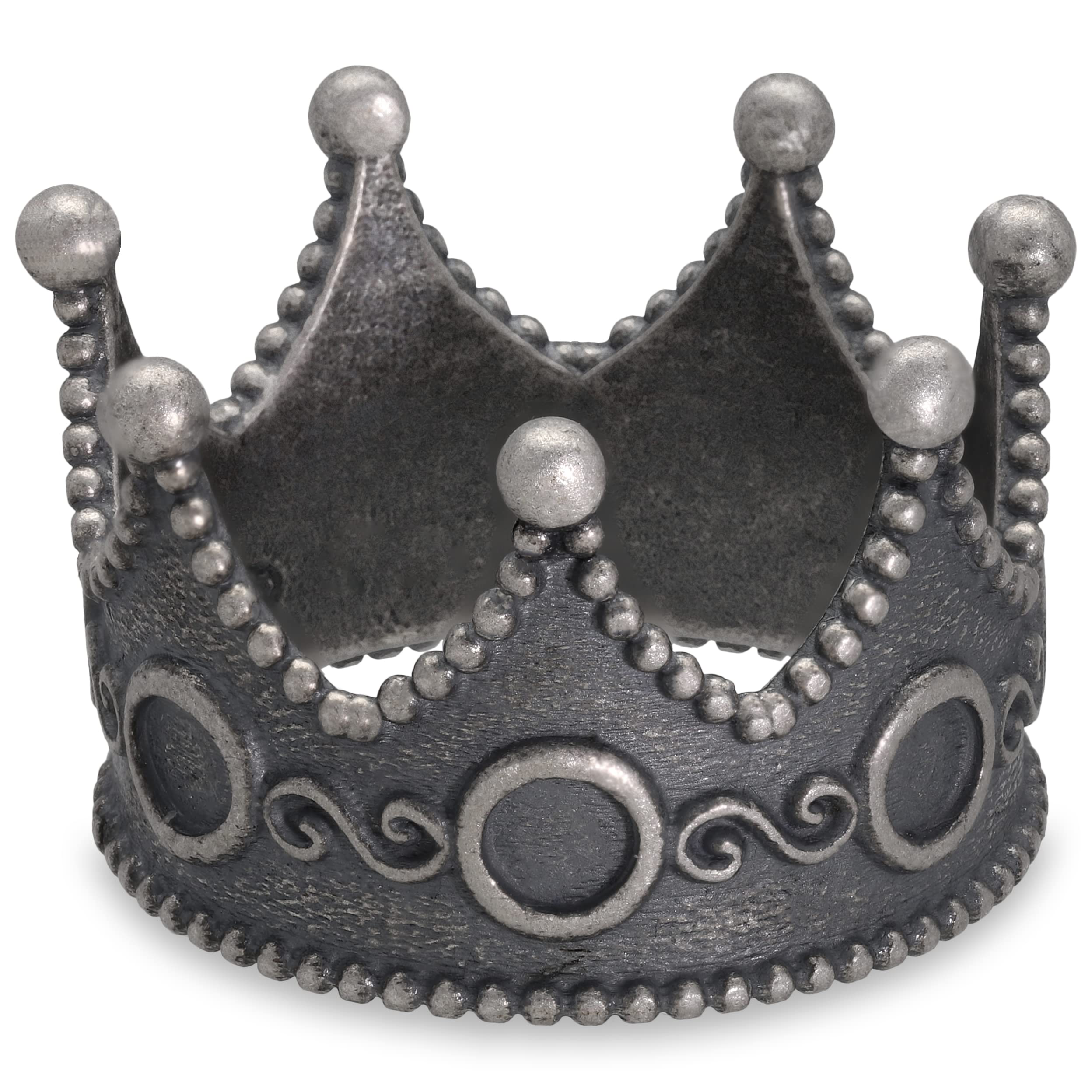 Handmade Sterling Silver Statement Ring for Men - Crown King Ring, Antique Medieval Gothic Vintage Jewelry - Perfect for Costume Parties, Weddings, and Special Occasions