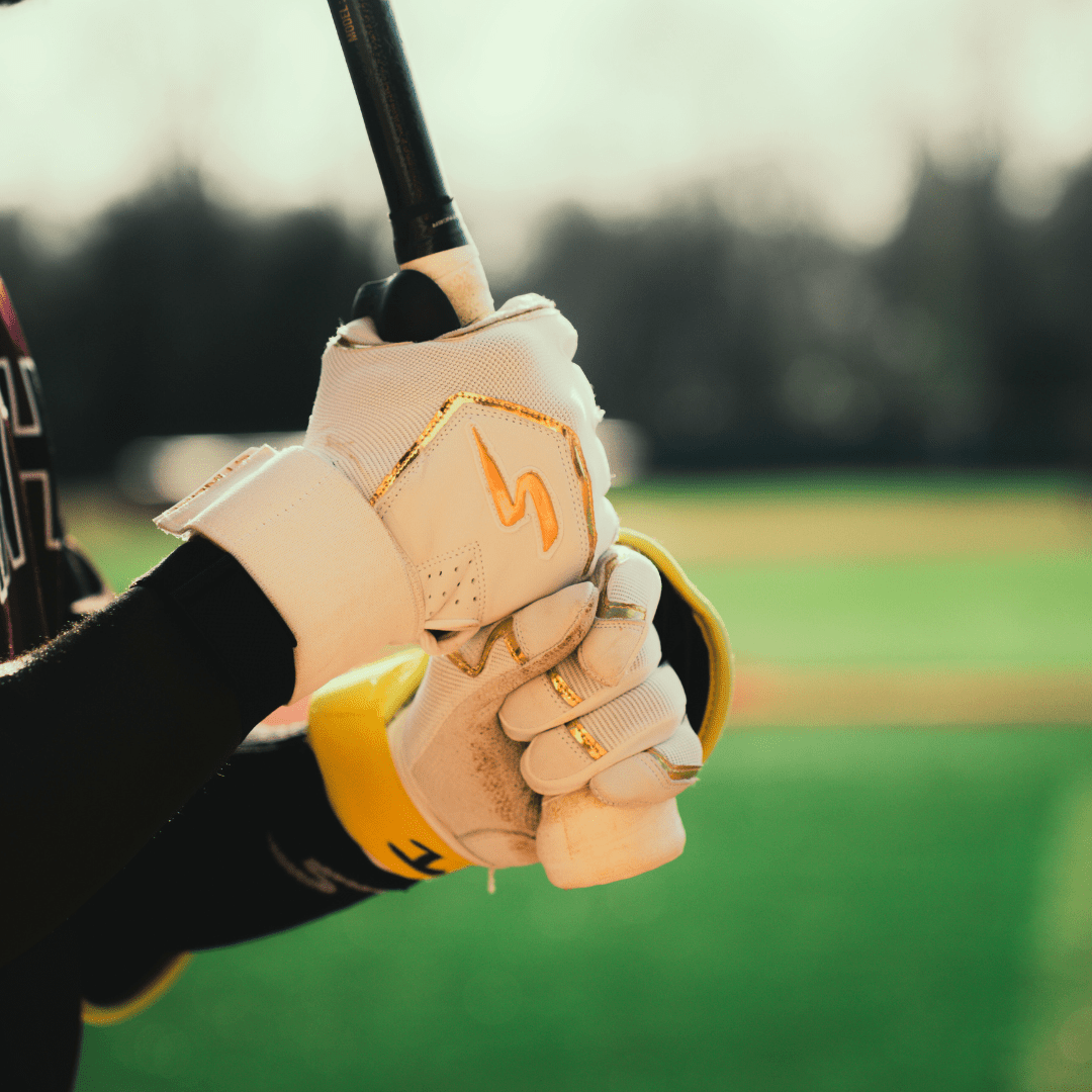 Premium Winder Series Batting Gloves - White & Gold Chrome Baseball Gloves for Men & Women - Perfect for Baseball Training, Games & Outdoor Sports