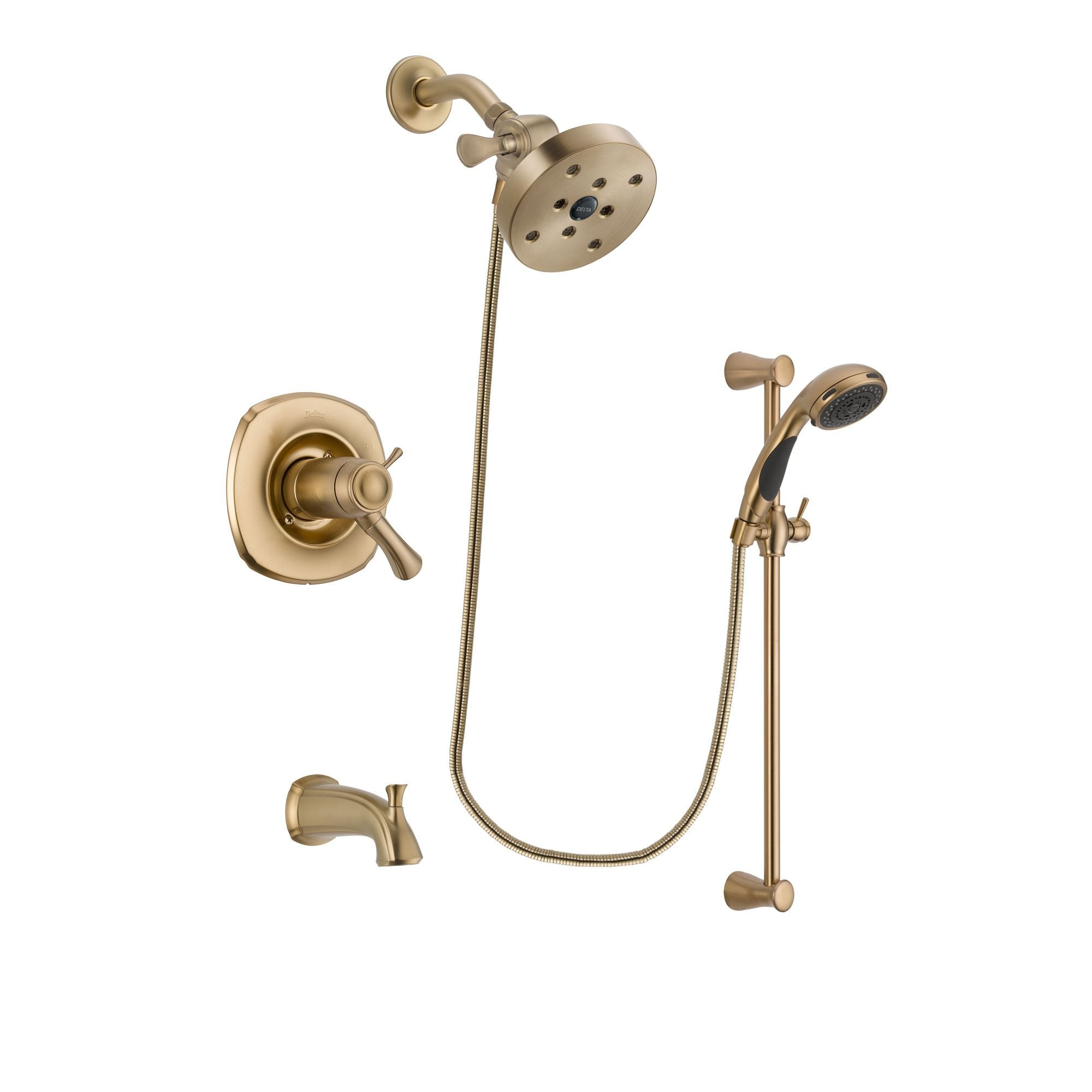 Delta Addison Champagne Bronze Thermostatic Tub and Shower Faucet System with 5.5