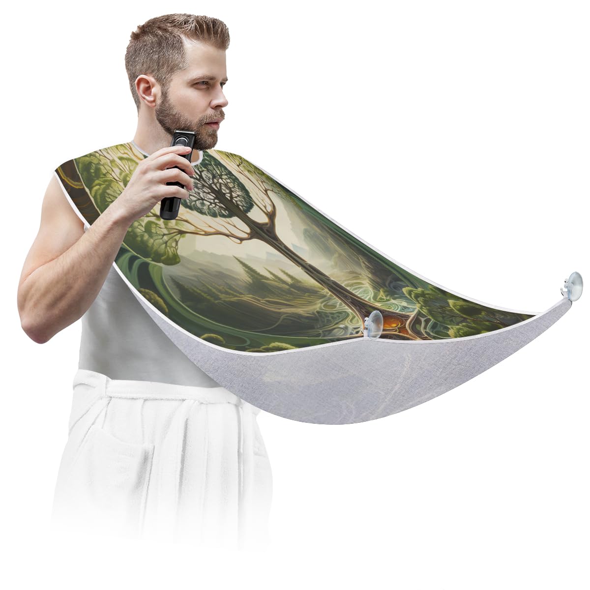 Men's Beard Shaving Bib - Waterproof Hair Dye Apron for Barbers & Grooming - Sink Hair Catcher for Beard Trimming, Lineup & Styling - Perfect Barber Cape for Home & Salon Use