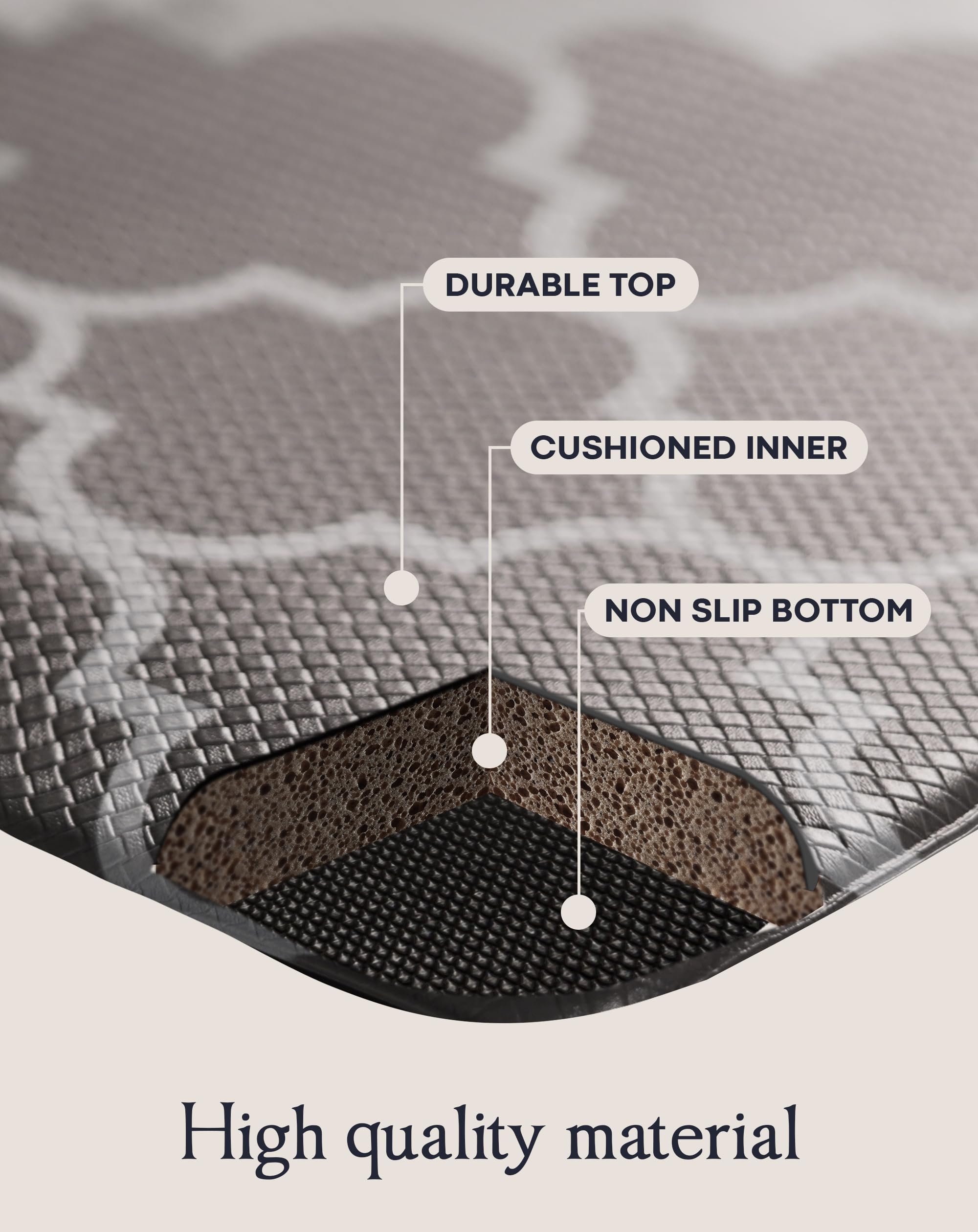 **Homergy Anti-Fatigue Kitchen Mats - 2 Pack Memory Foam Standing Mats for Office, Home & Laundry Room - Waterproof, Ergonomic Floor Cushion (17.3×30.3 & 17.3×59 Inches, Grey Lantern) - Perfect for Cooking, Dishwashing & Long Work Hours**