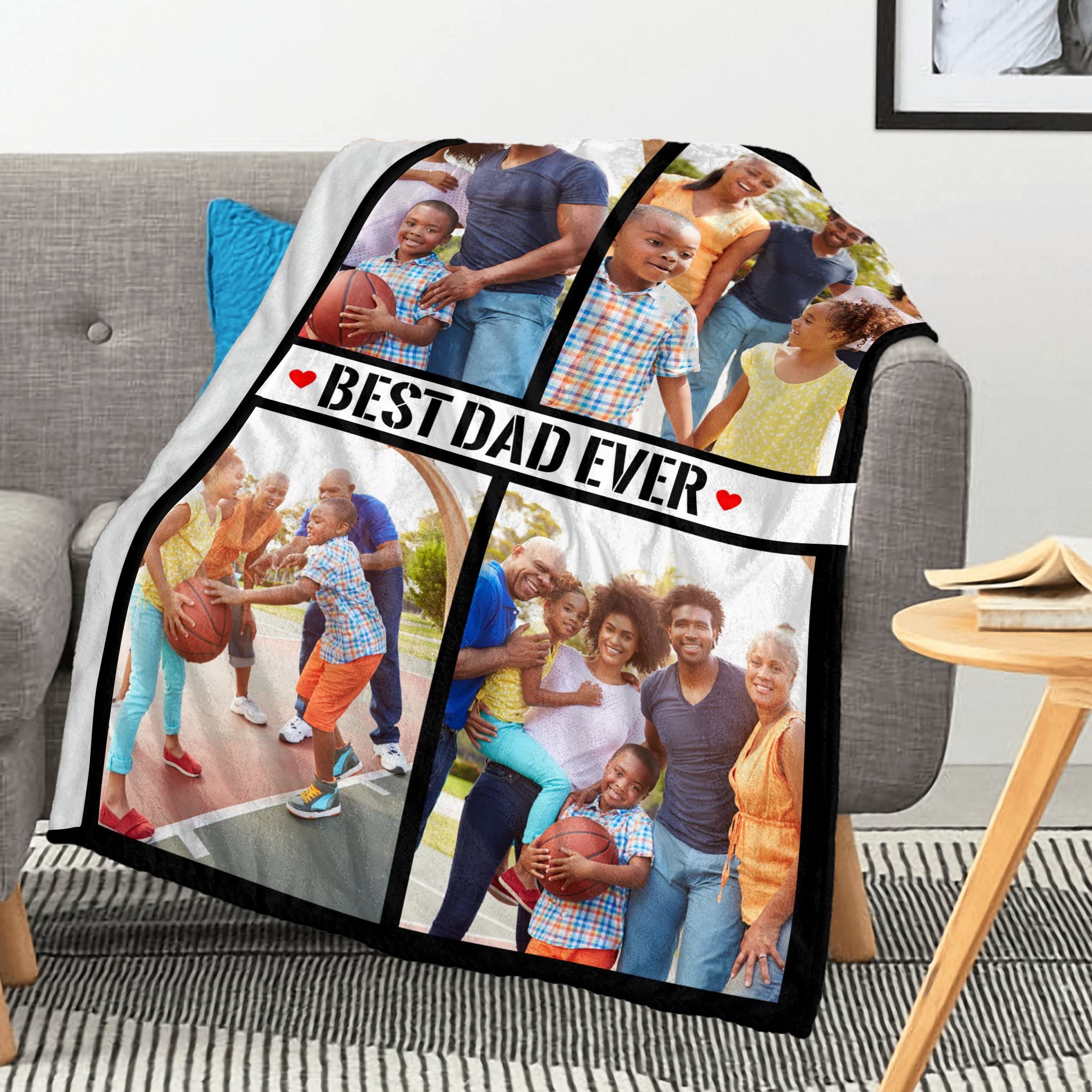 Custom Photo Collage Blanket - Personalized Gift for Adults, Family, Friends & Pets - 30x40 Inch Soft Fleece Blanket for Mother's Day, Father's Day, Christmas & Birthdays - Perfect for Home Decor, Cozy Nights & Unique Souvenirs