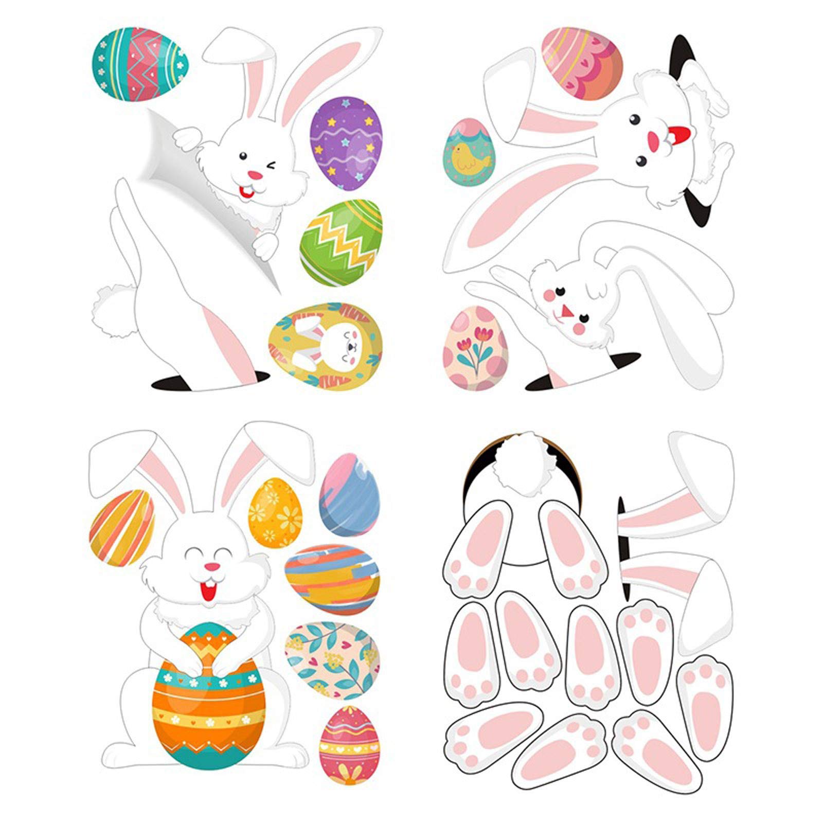 Easter Footprint Static Cling Window Stickers - DIY Decorative Fridge Stickers for Adults, Multicolor One Size - Perfect for Holiday Home Decor, Party Supplies & Seasonal Window Decorations